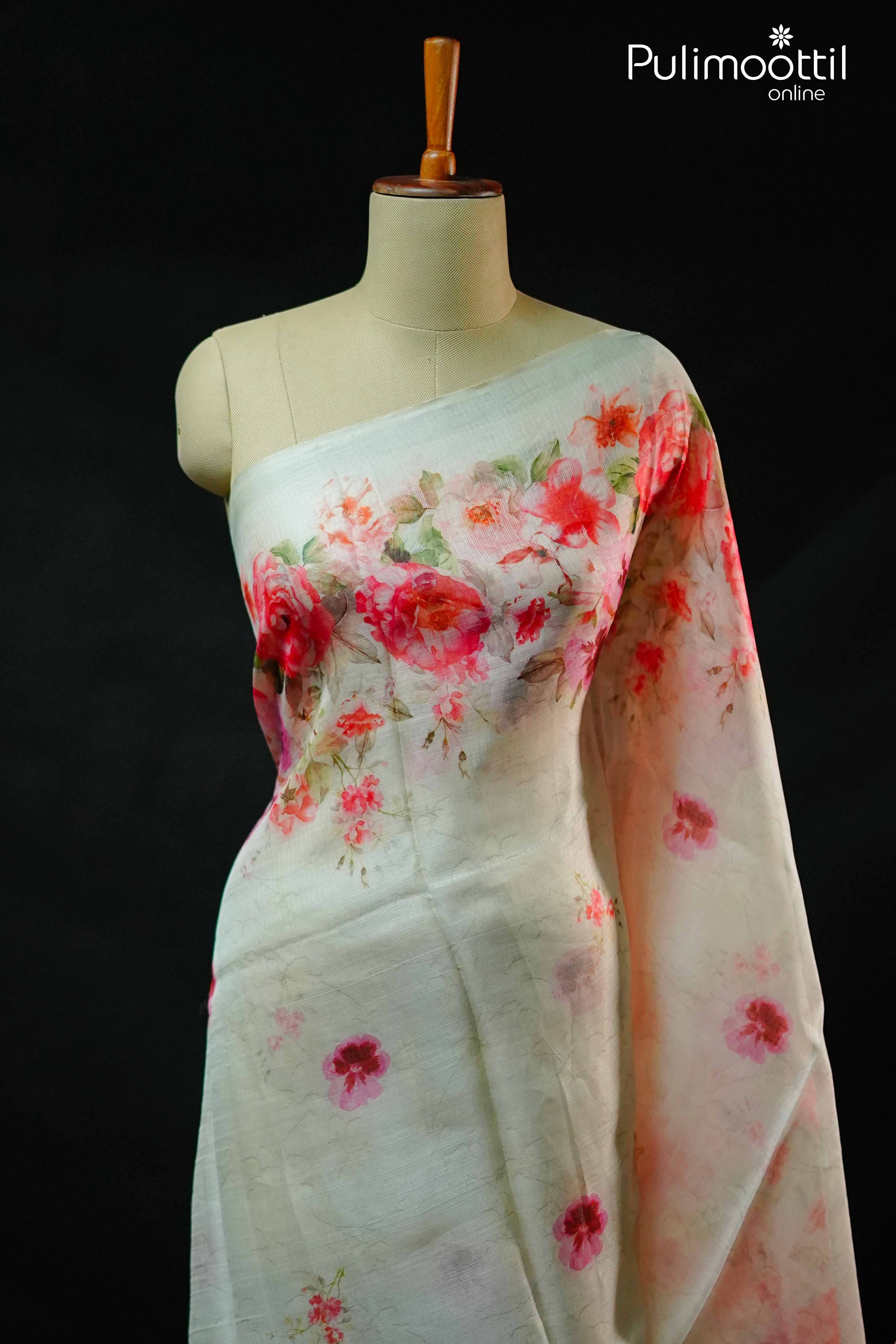 Light Pink Colour Netcota Saree.