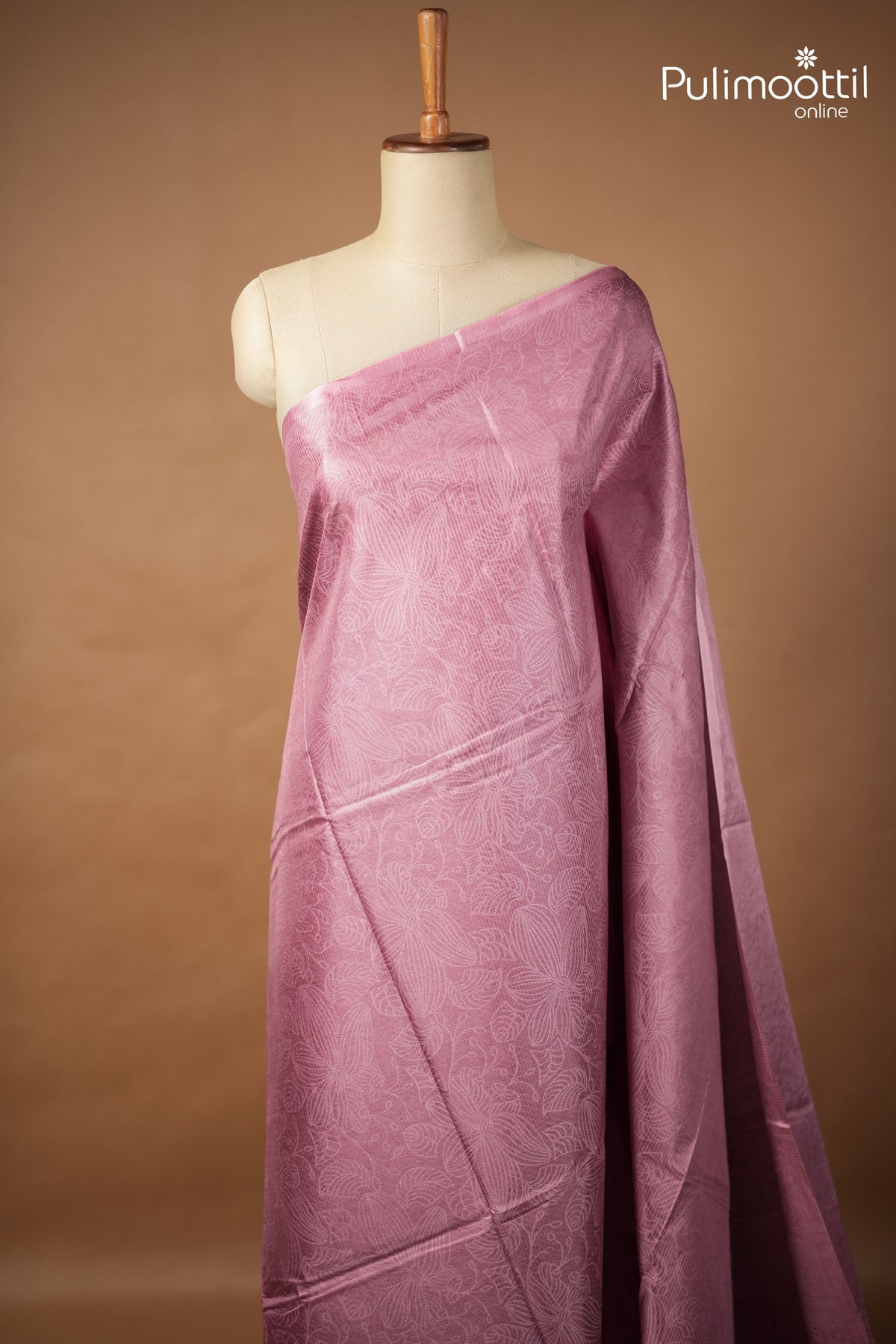 Onion Pink Colour Tussar Silk Saree