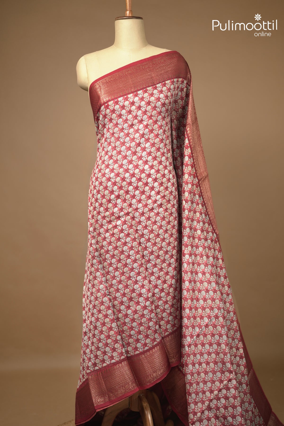 Brick Colour Chanderi Saree