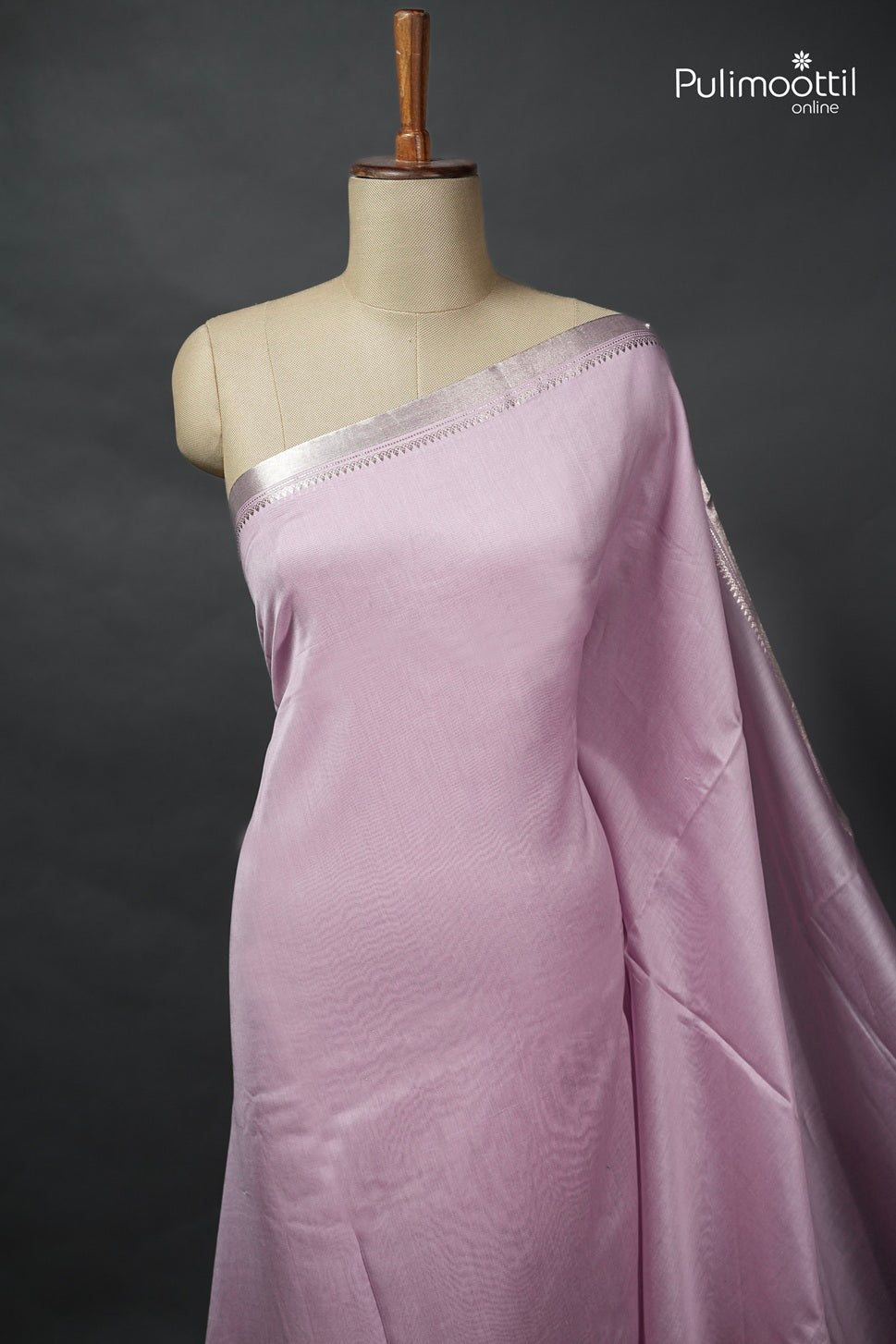 Lavender Colour Semi Chanderi Saree