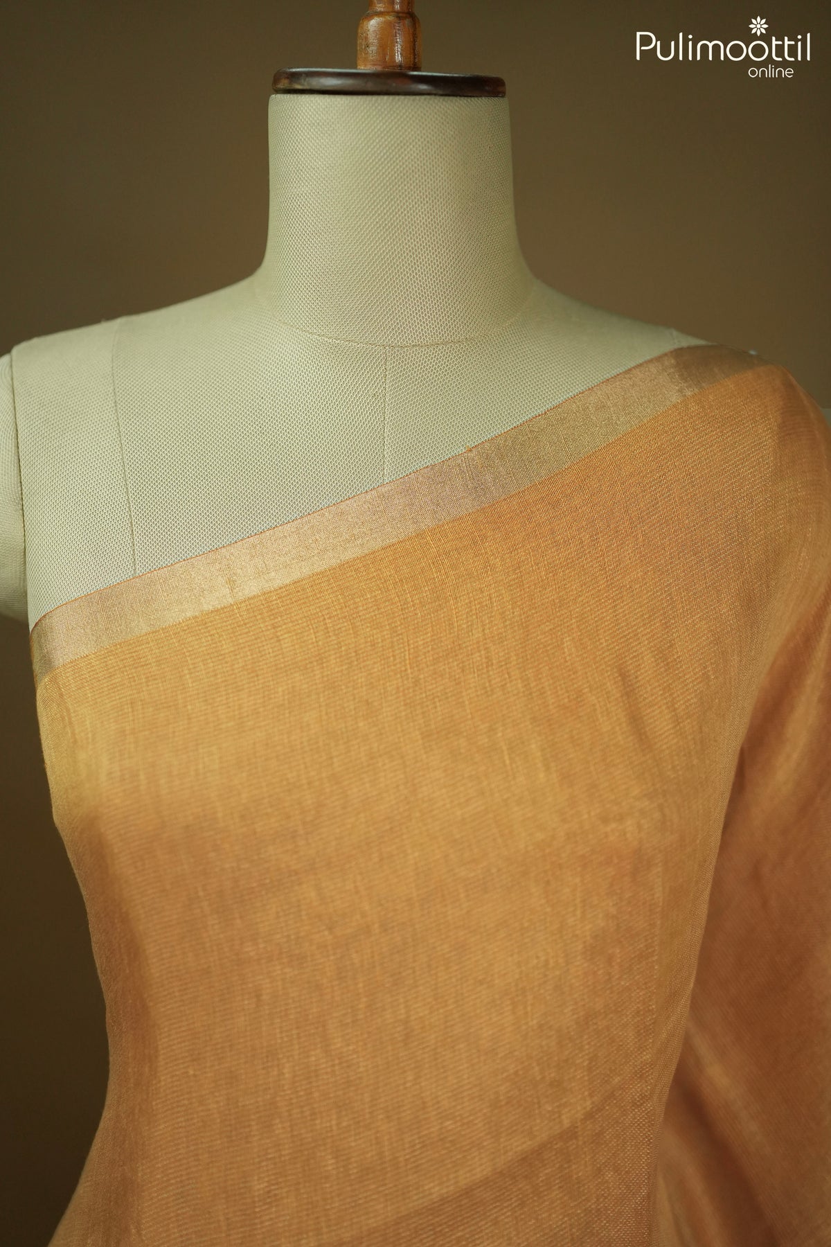 Orange-Yellow Colour Linen Saree