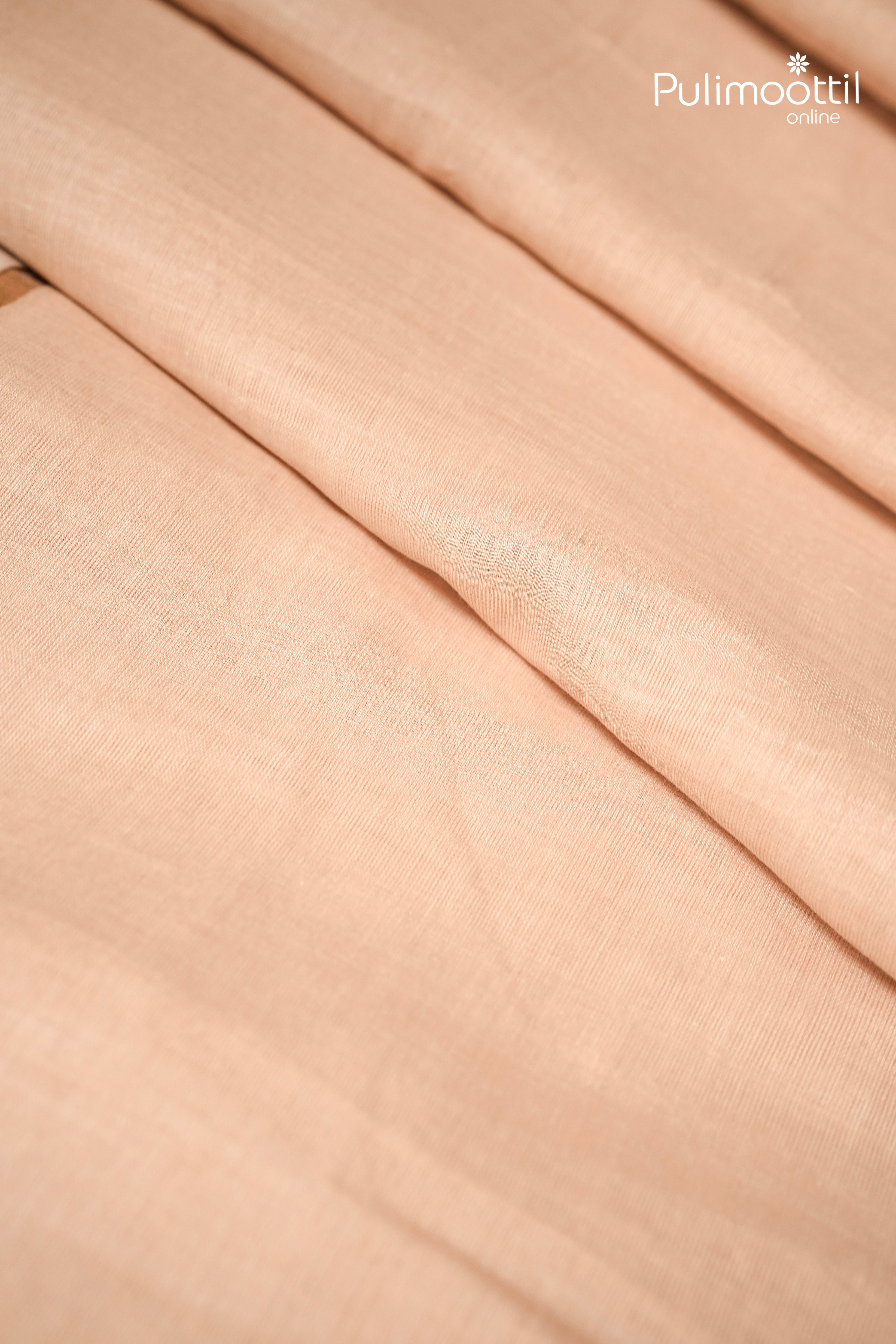 Apricot Colour Mul Cotton Saree
