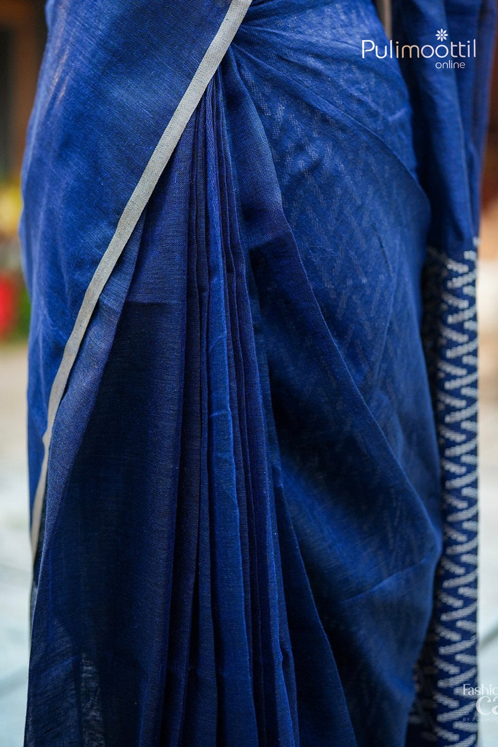 Dark Blue Colour Linen Saree