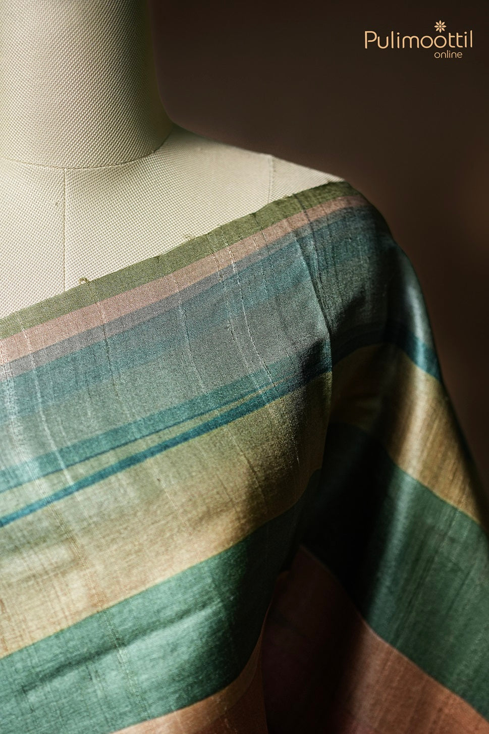 Multicolour Tussar Silk Saree
