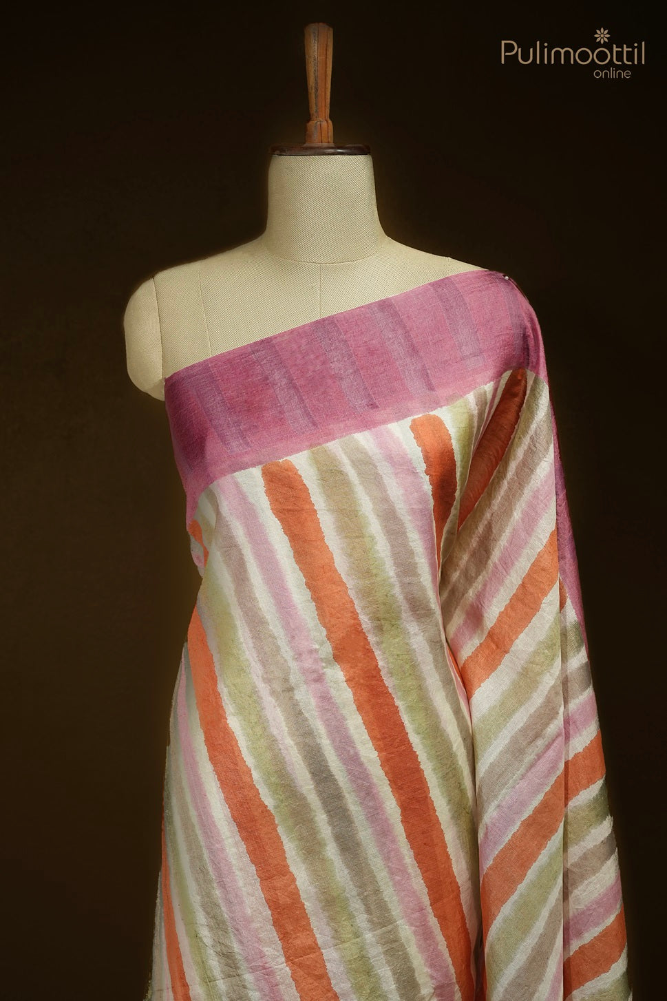 Multicolour Tussar Silk Saree