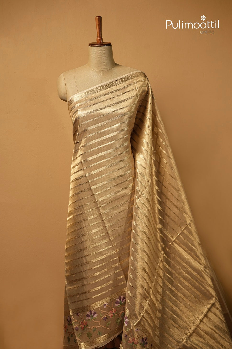Kerala Traditional Golden Tissue Saree