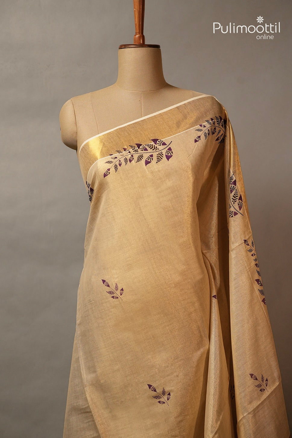 Kerala Traditional Golden Tissue Set Saree