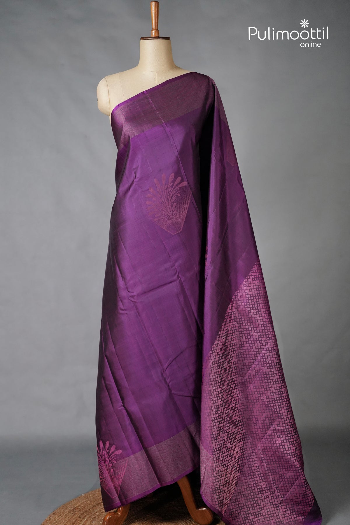 Purple Colour Kanchipuram Soft Silk Saree