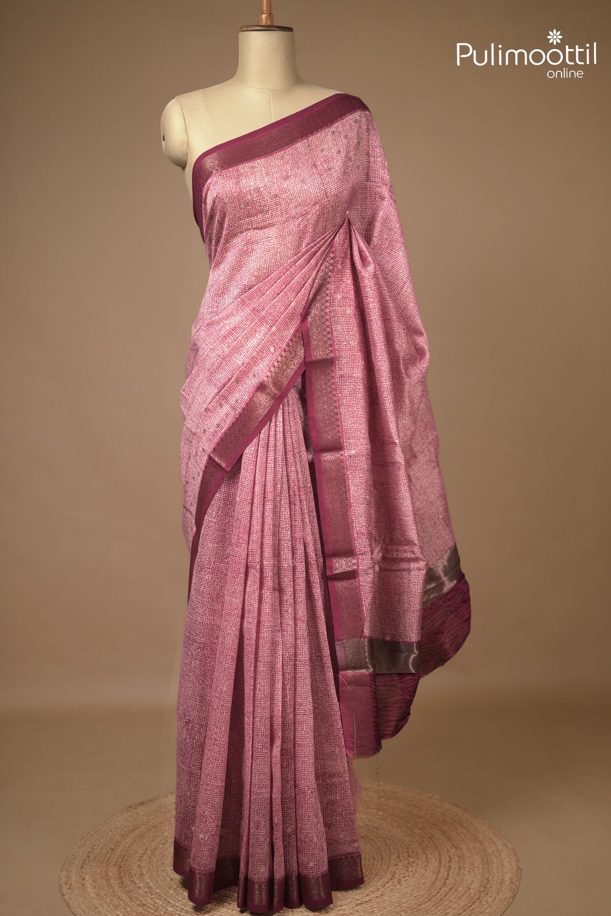Onion Pink Colour Chanderi Saree