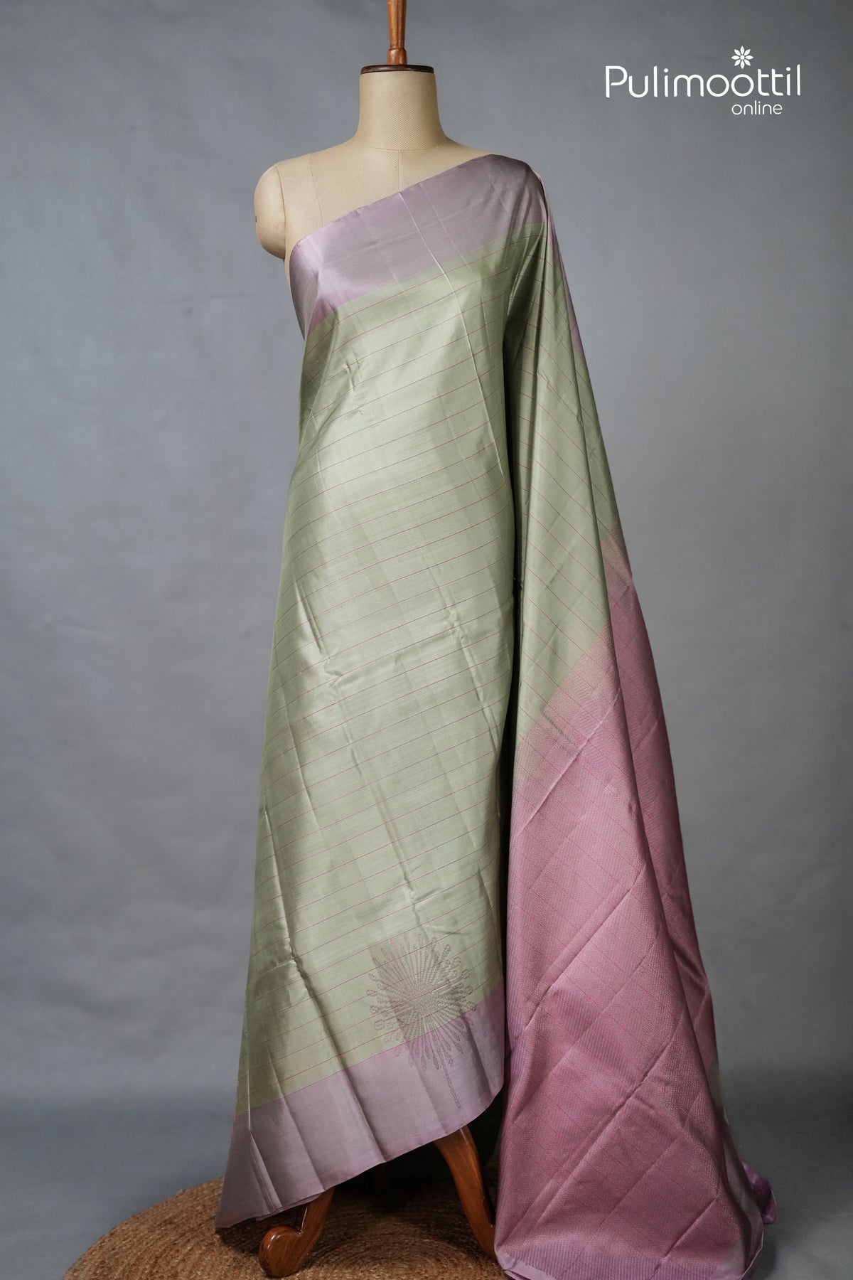 Light Pista Colour Kanchipuram Soft Silk Saree