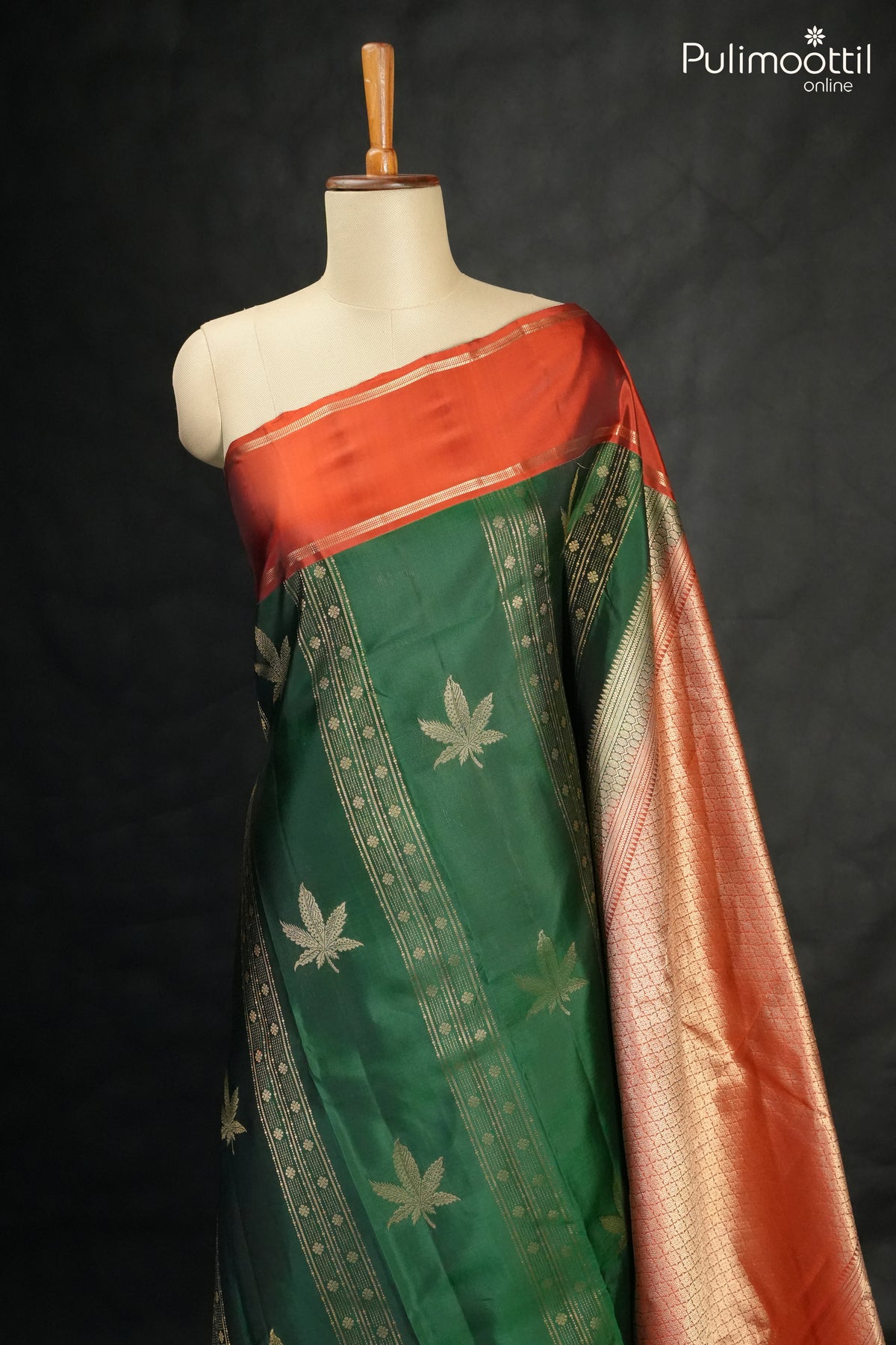 Bottle Green Colour Kanchipuram Soft Silk Saree