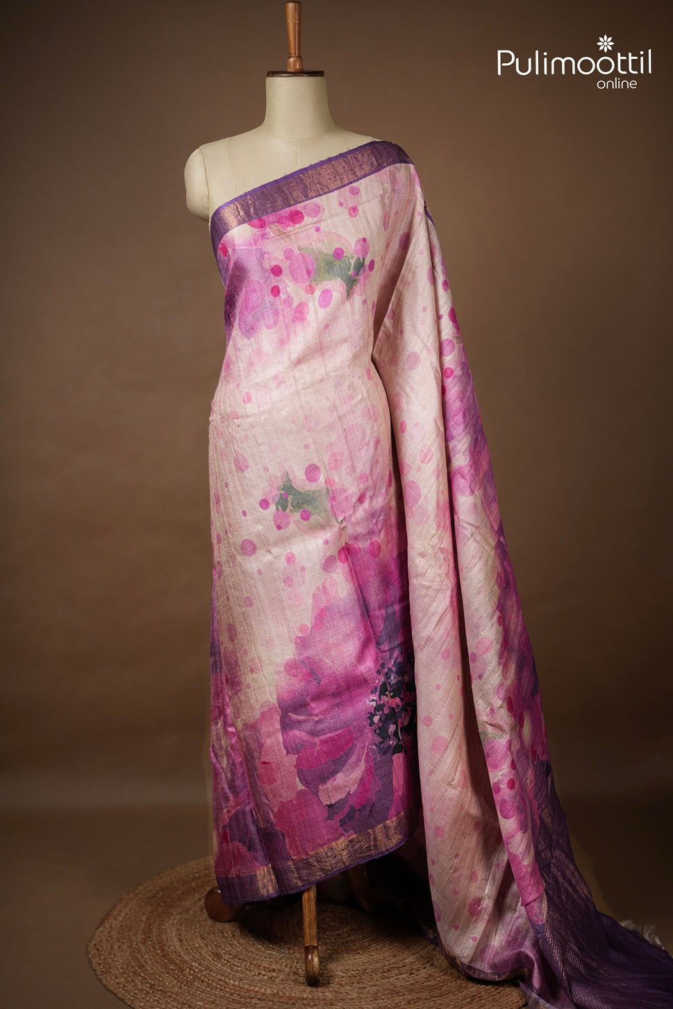 Multicolour Tussar & Jute Silk Saree