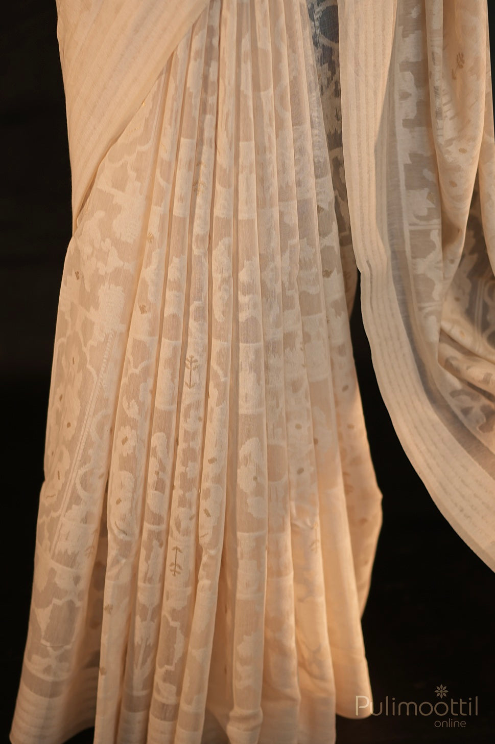 Off White Colour Chanderi Silk Saree