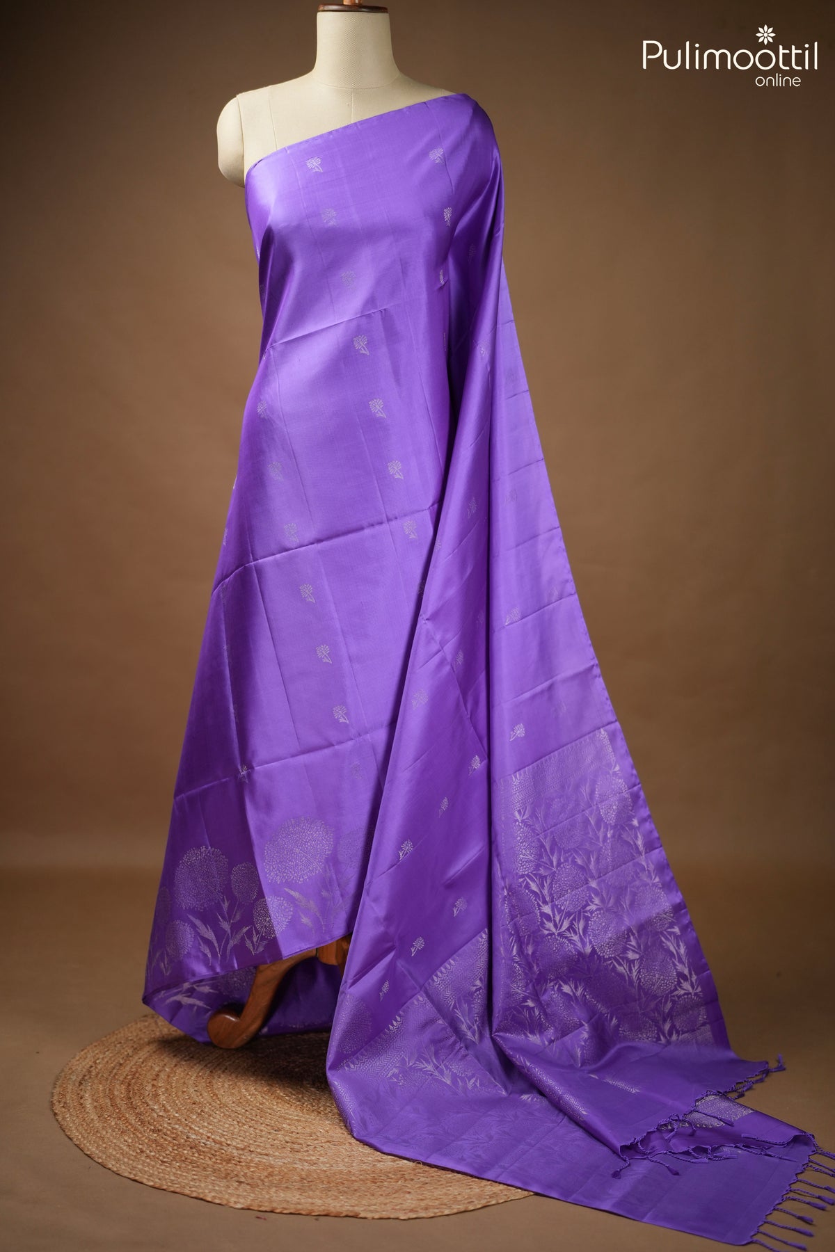 Violet Colour Kanchipuram Silk Saree.