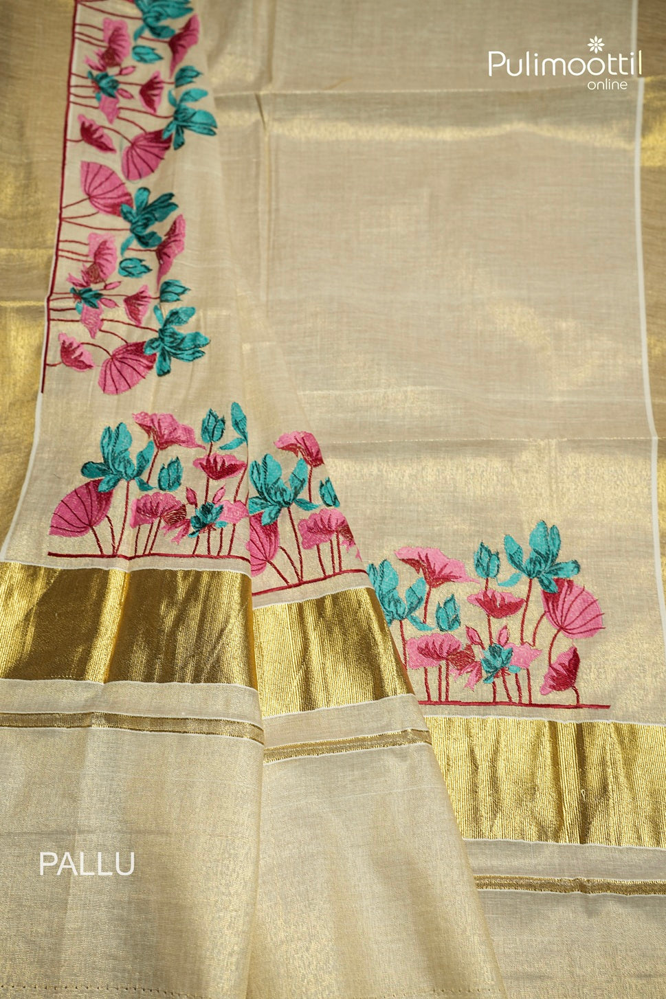 Kerala Traditional Golden Tissue Set Saree
