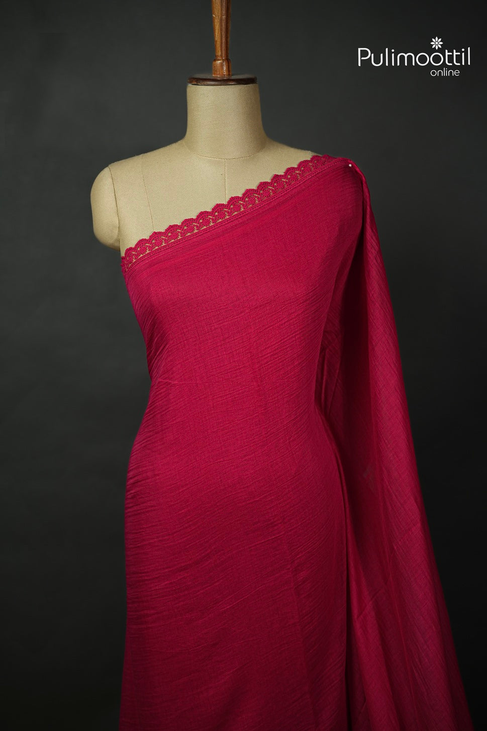 Rani Pink Colour Chanderi Saree