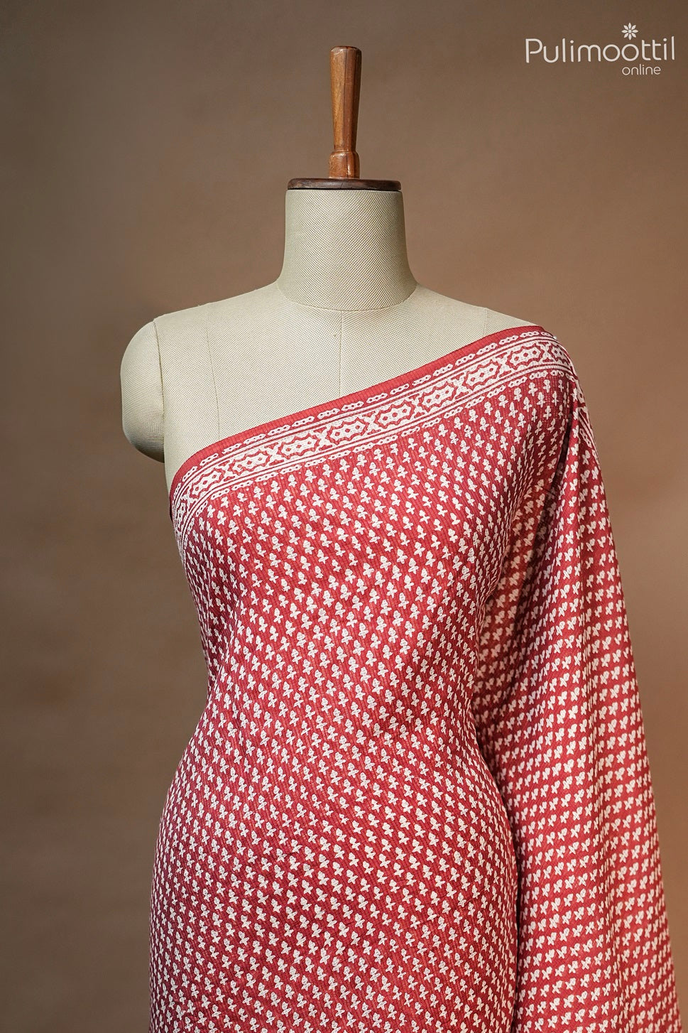 Brick Red Colour Doria Kota Saree.