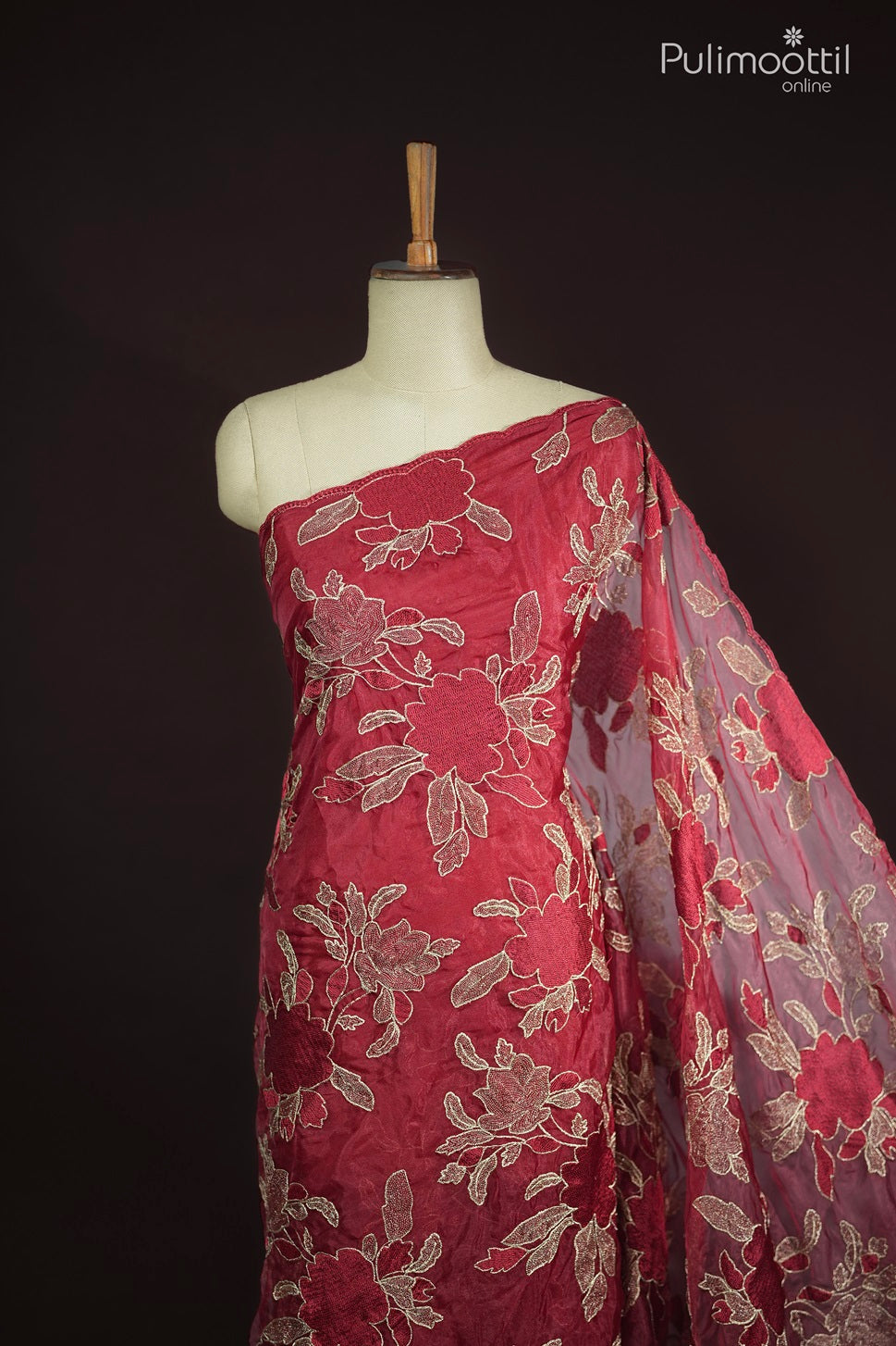 Red Colour Organza Fancy Saree