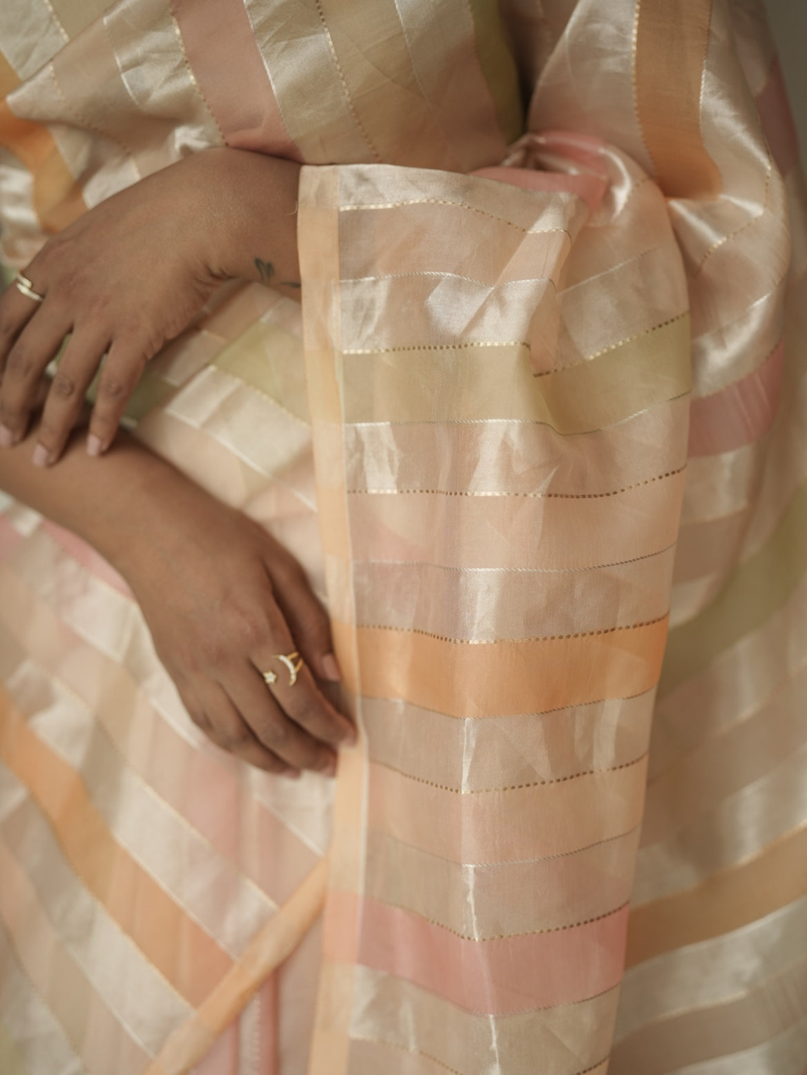 Pastel Shaded Organza Saree.