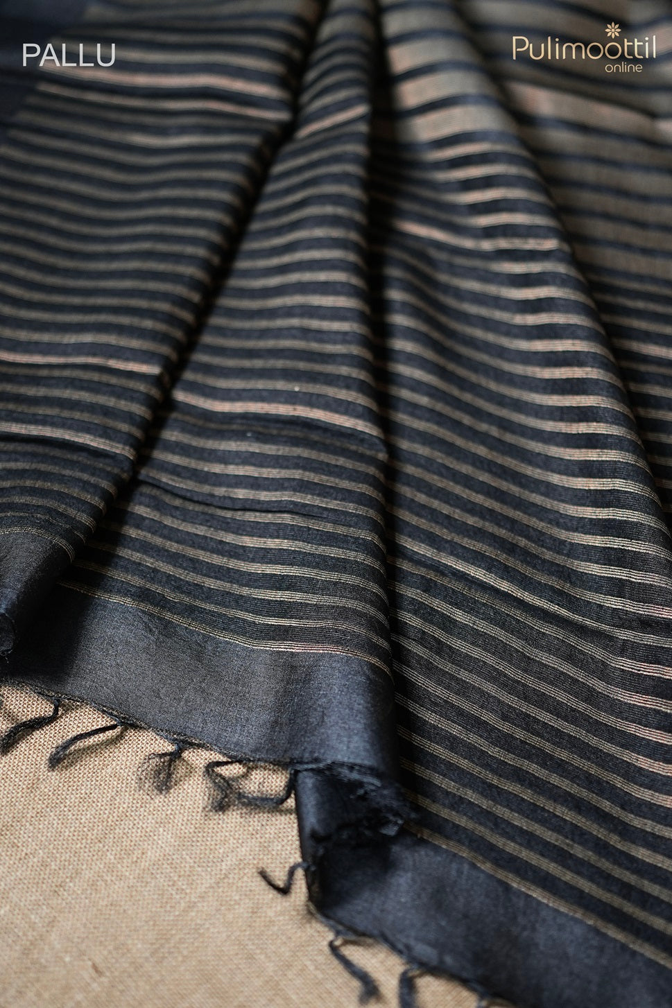 Black Colour Tussar Saree
