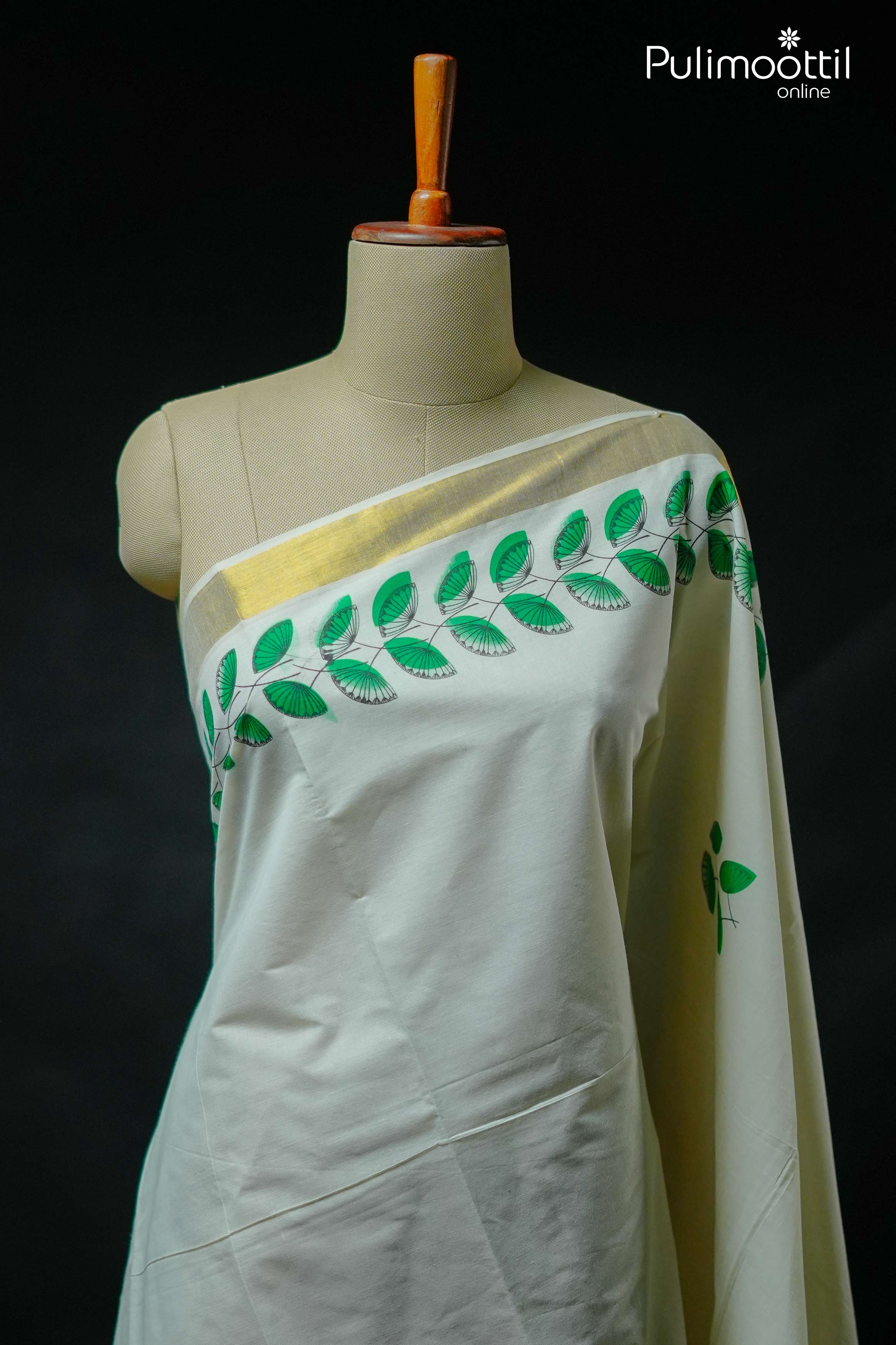 Off White Colour Kerala Set Saree.