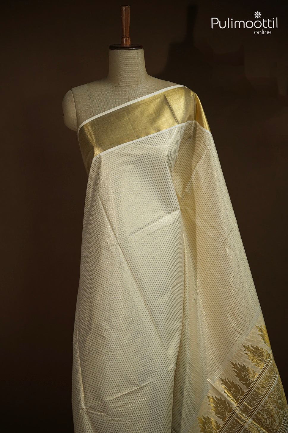 Off White Colour Kerala Traditional Set Saree