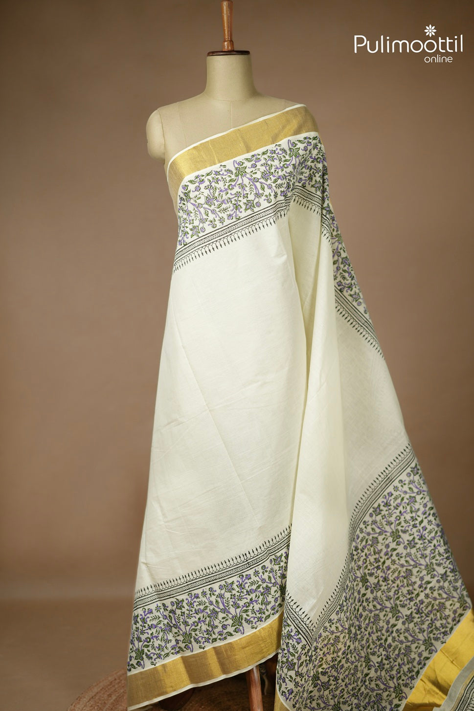 Kerala Traditional Golden Tissue Set Saree