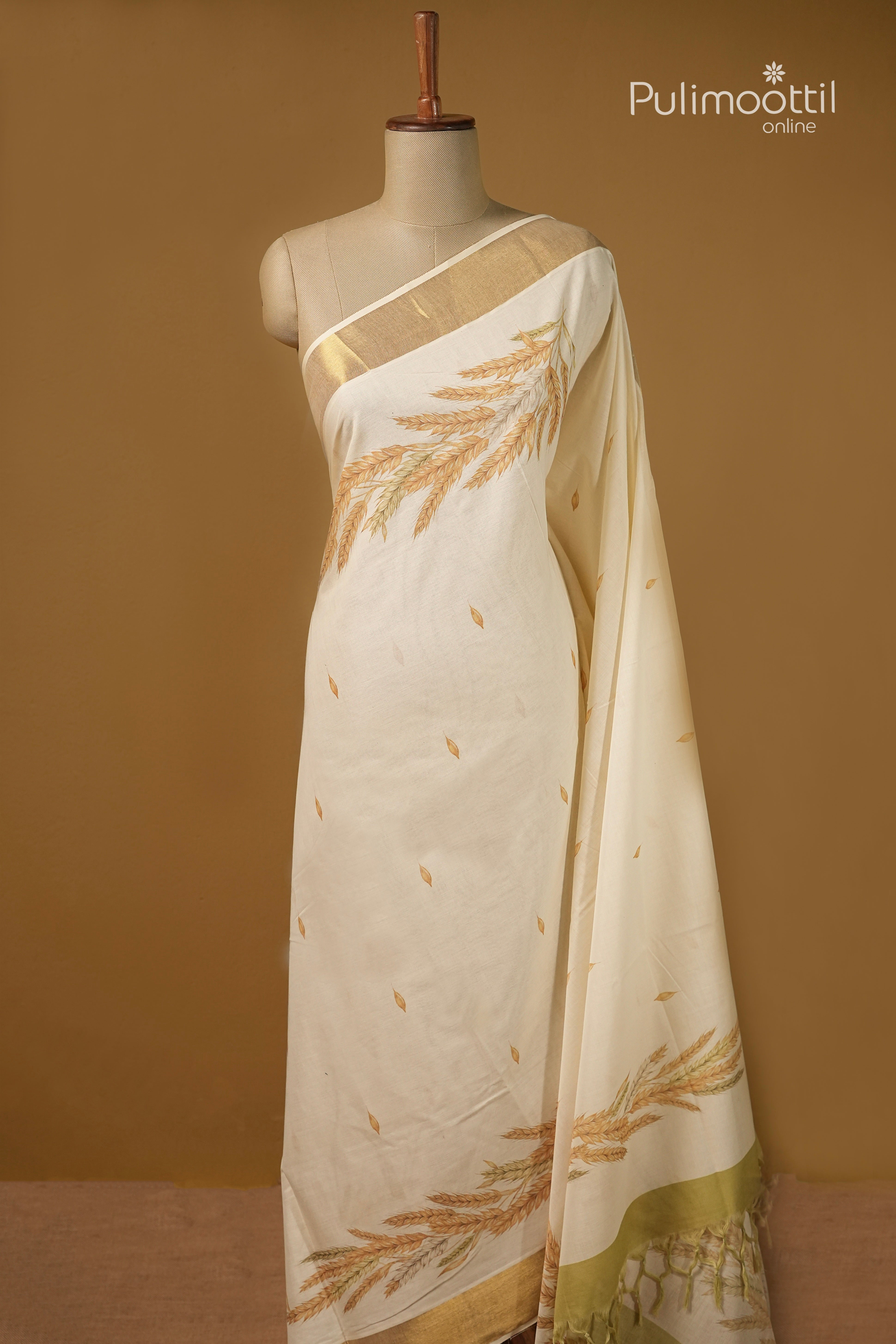 Offwhite Colour Kerala Traditional Cotton Set Saree