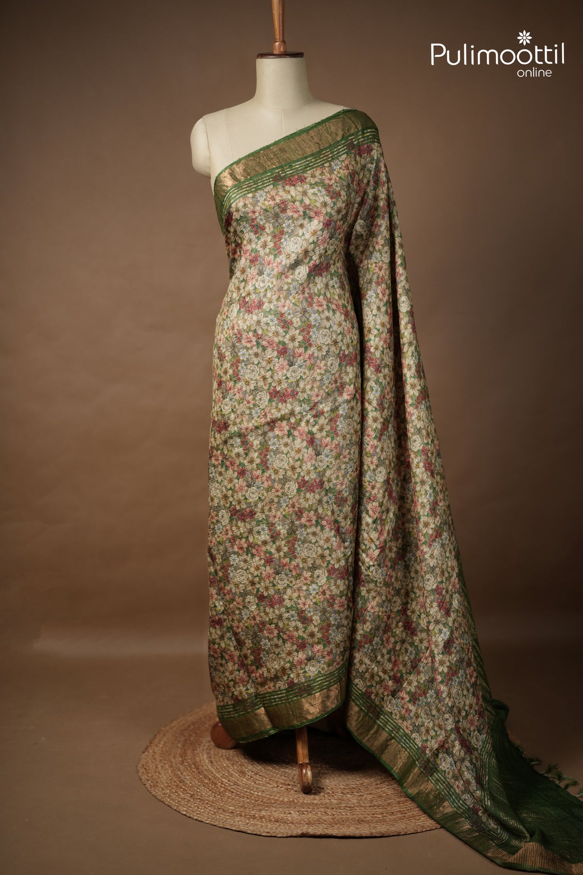 Light Pink Colour Jute Silk Saree