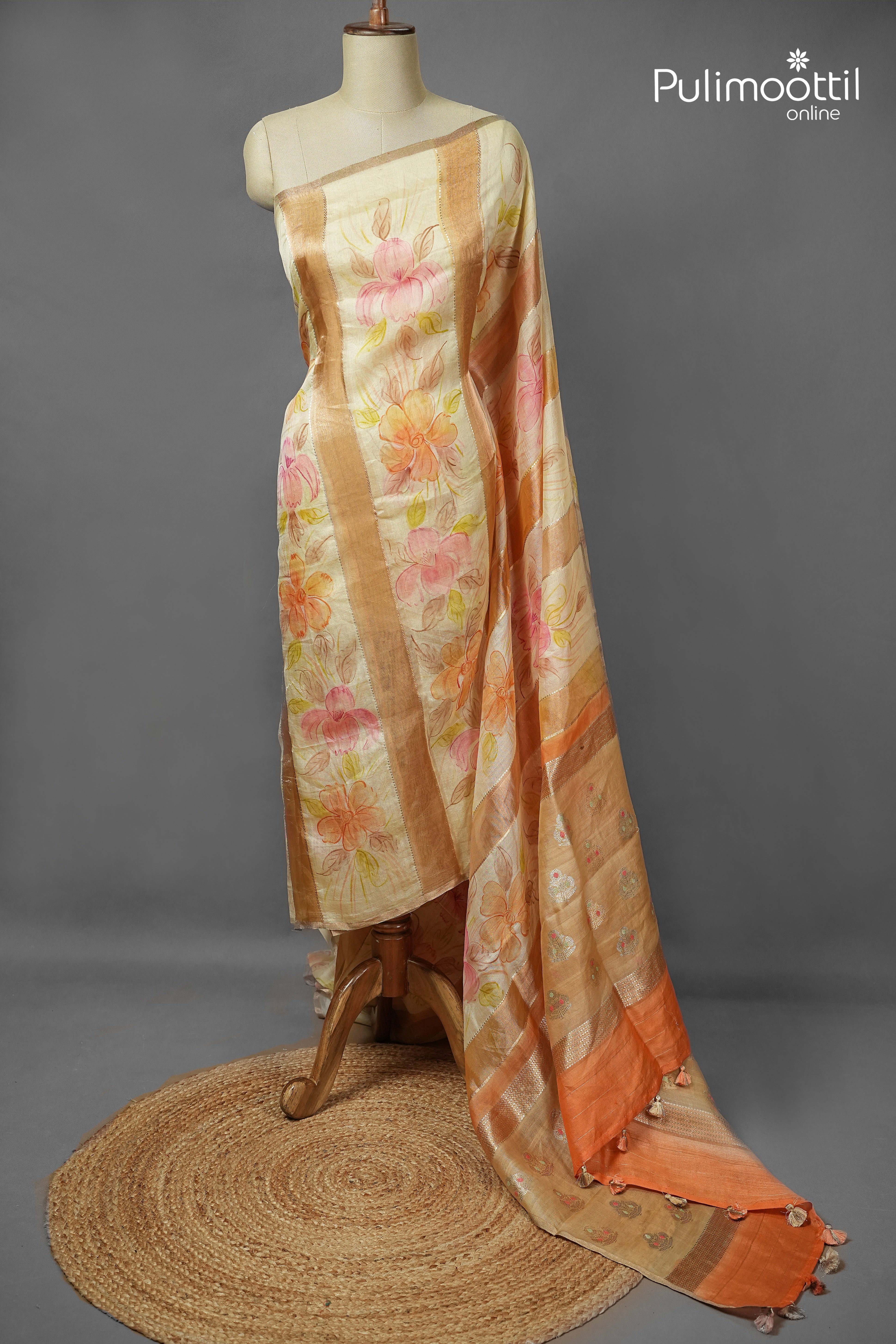 Multicolour Pure Organza Fancy Saree