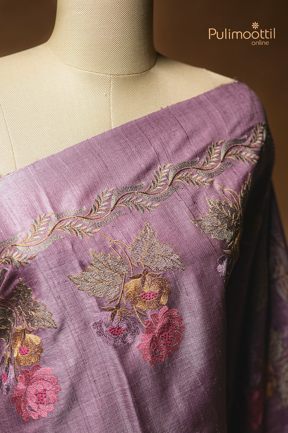 Dark Lavender Colour Jute Silk Saree