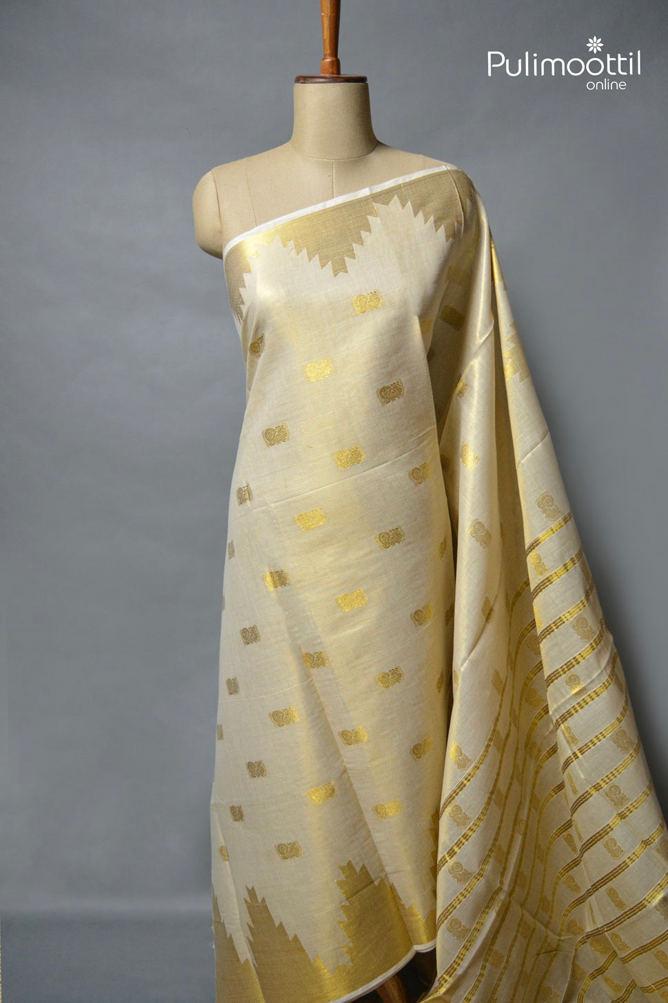 Kerala Traditional Golden Tissue Set Saree