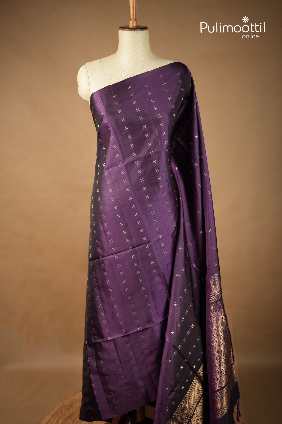 Violet Colour Kanchipuram Soft Silk Saree