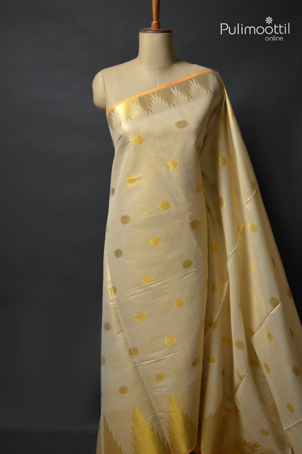 Kerala Traditional Golden Tissue Set Saree