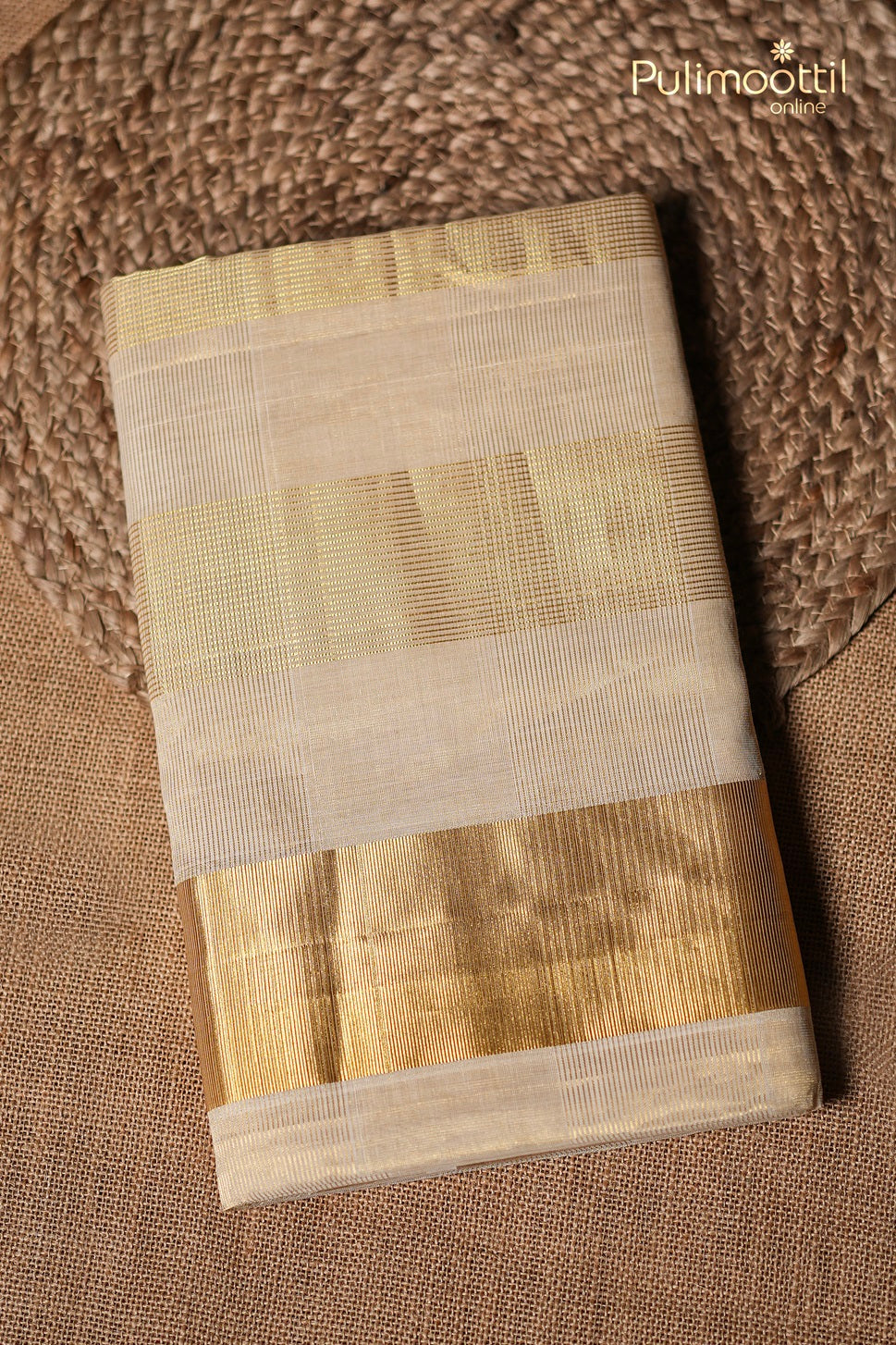 Kerala Traditional Golden Tissue Handloom Set Saree