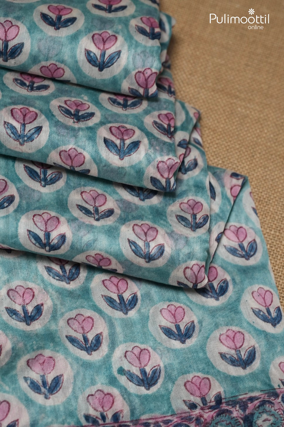 Light Peacock Colour Chanderi Saree