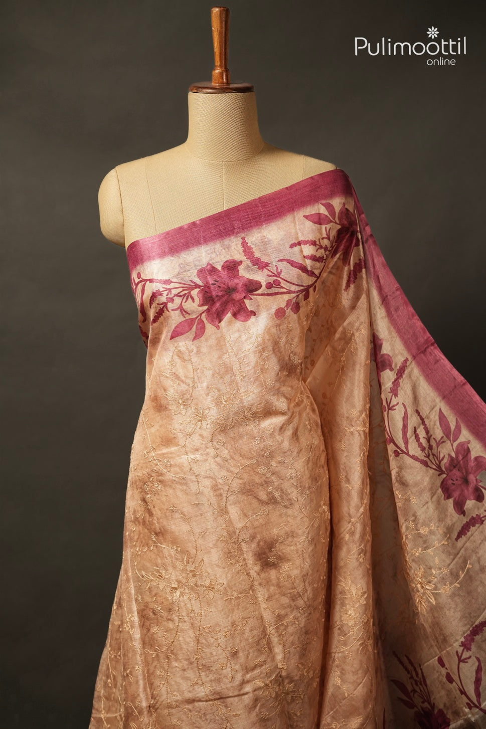 Ivory Colour Tassur Silk Saree