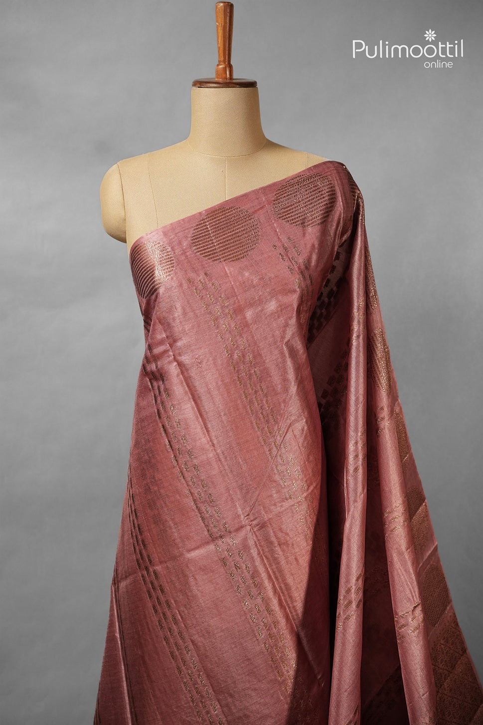 Pastel Onion Colour Tassur Silk Saree