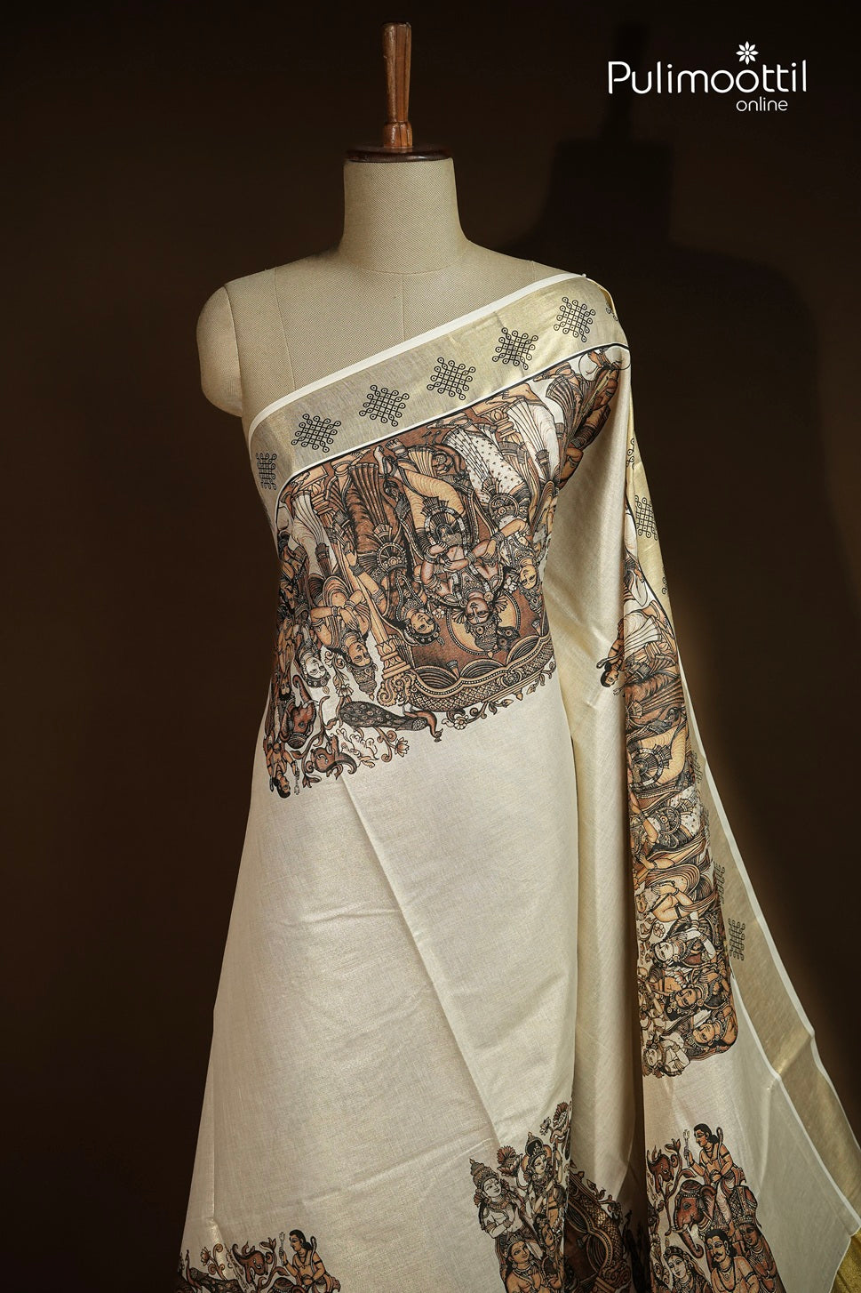 Kerala Traditional Golden Tissue Set Saree