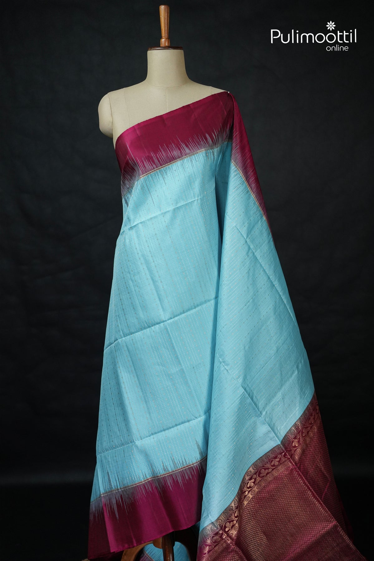 Sky Blue Colour Kanchipuram Soft Silk Saree