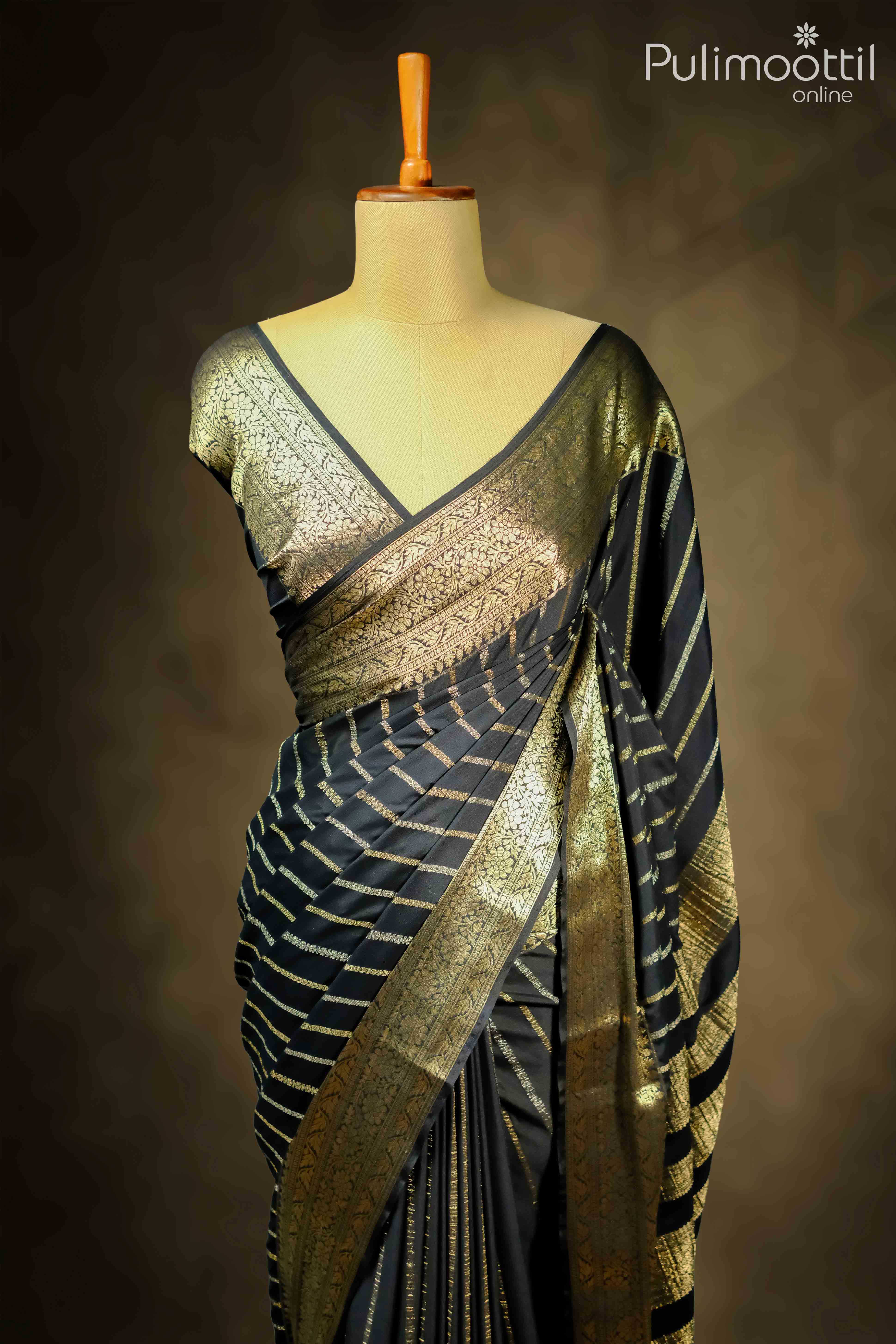Black Colour Banarasi Siil Saree