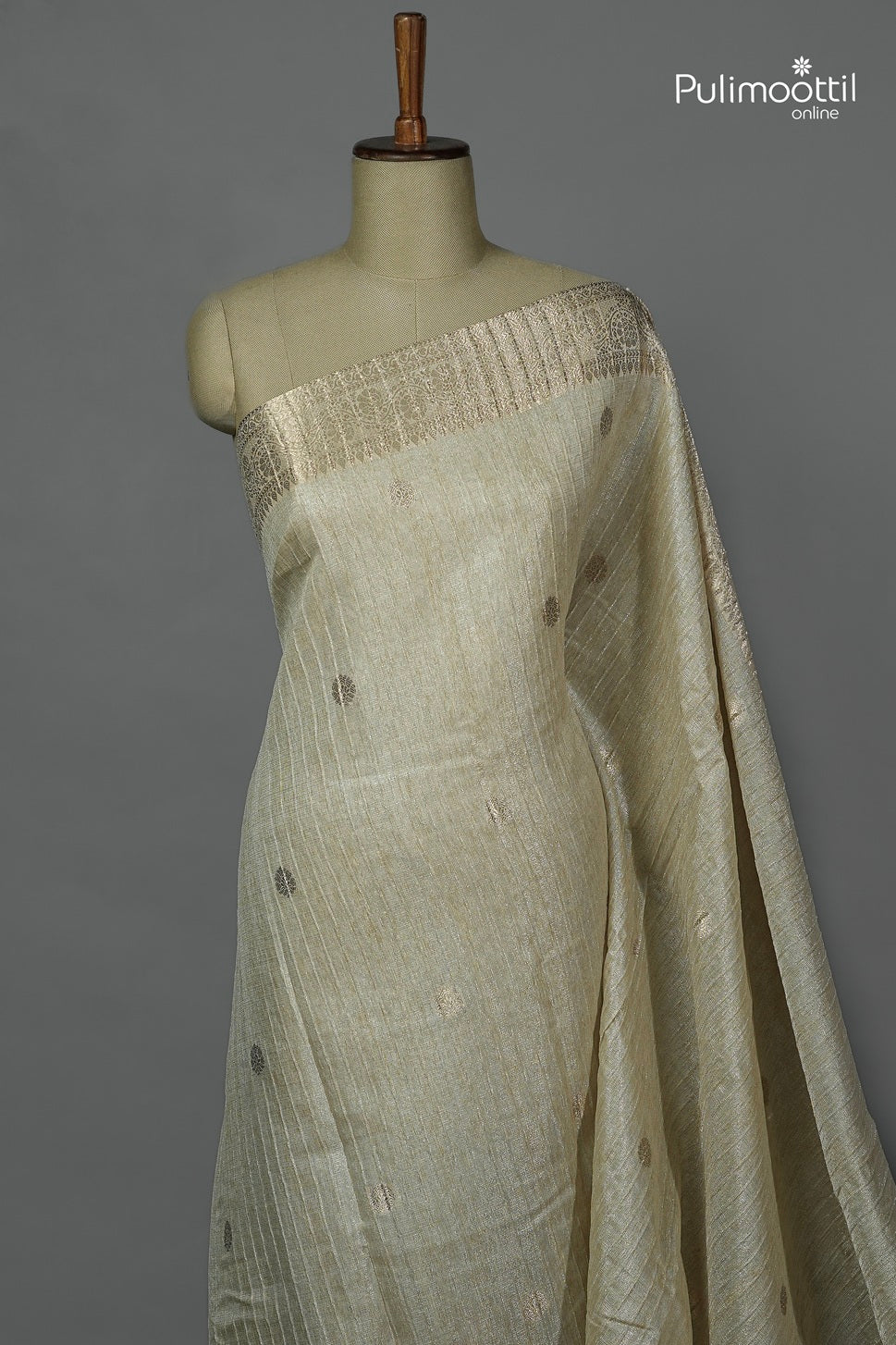 Cream Colour Semi Tissue Saree