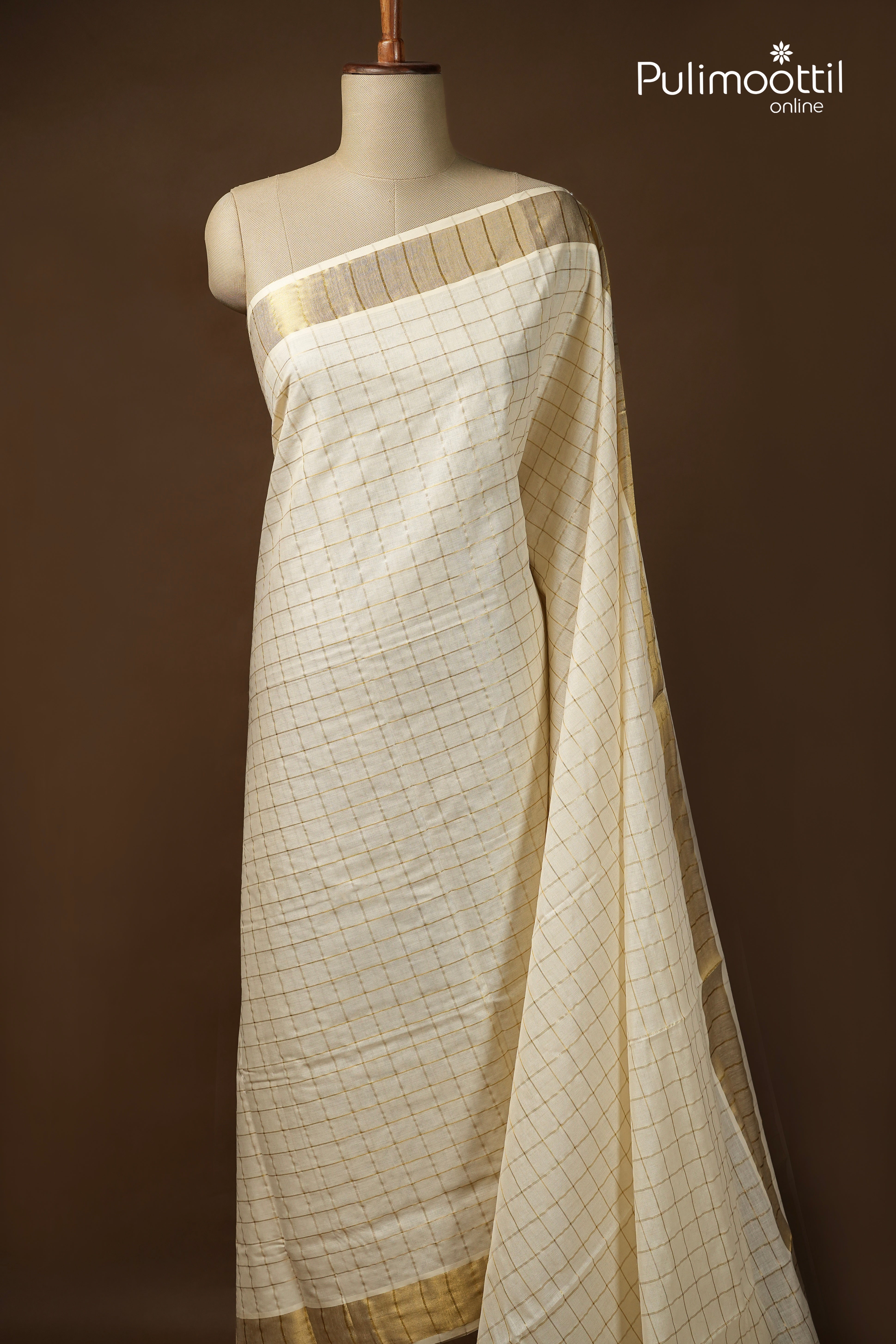 Offwhite Colour Kerala Traditional Cotton Set Saree