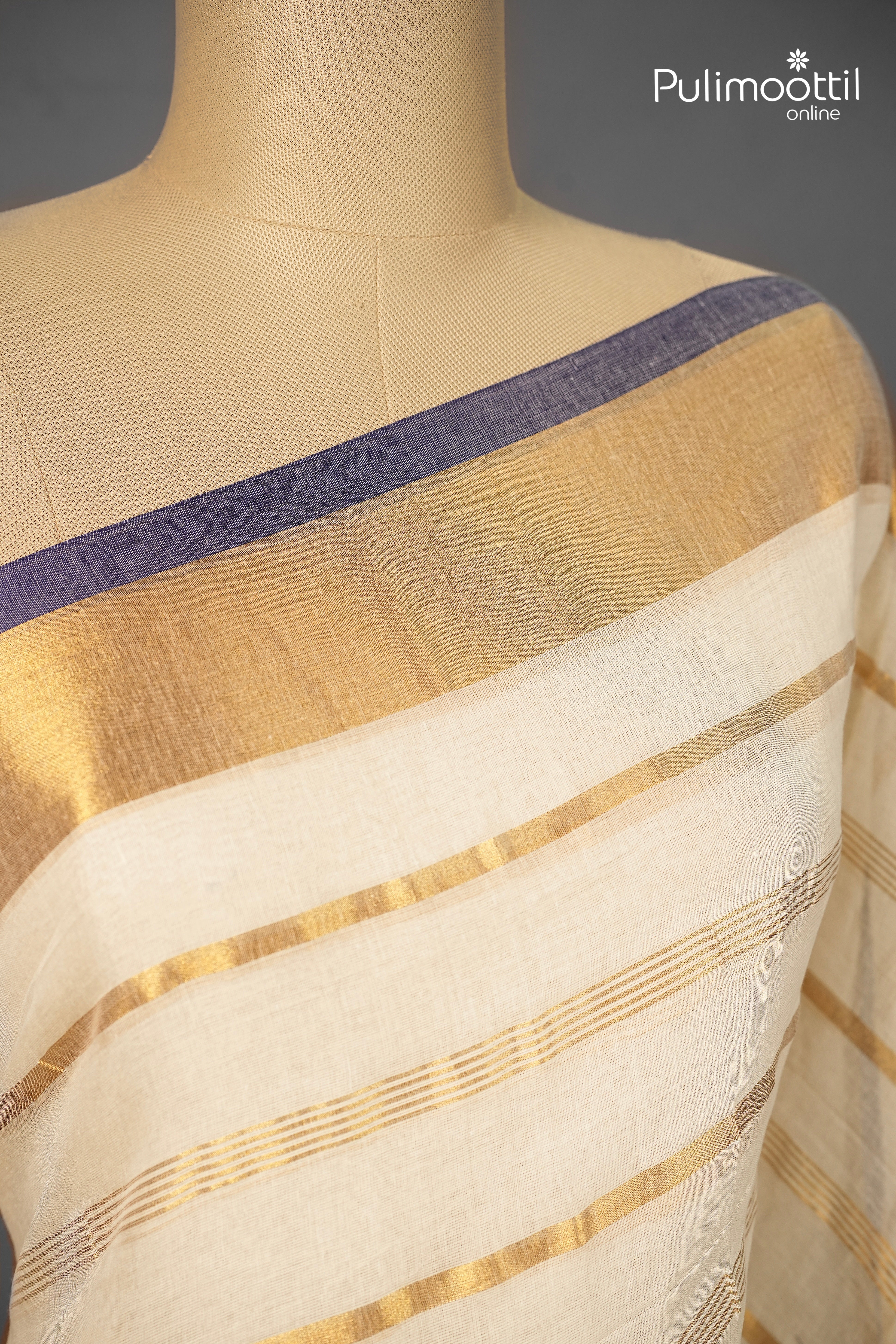 OffWhite Colour Mul Cotton Saree