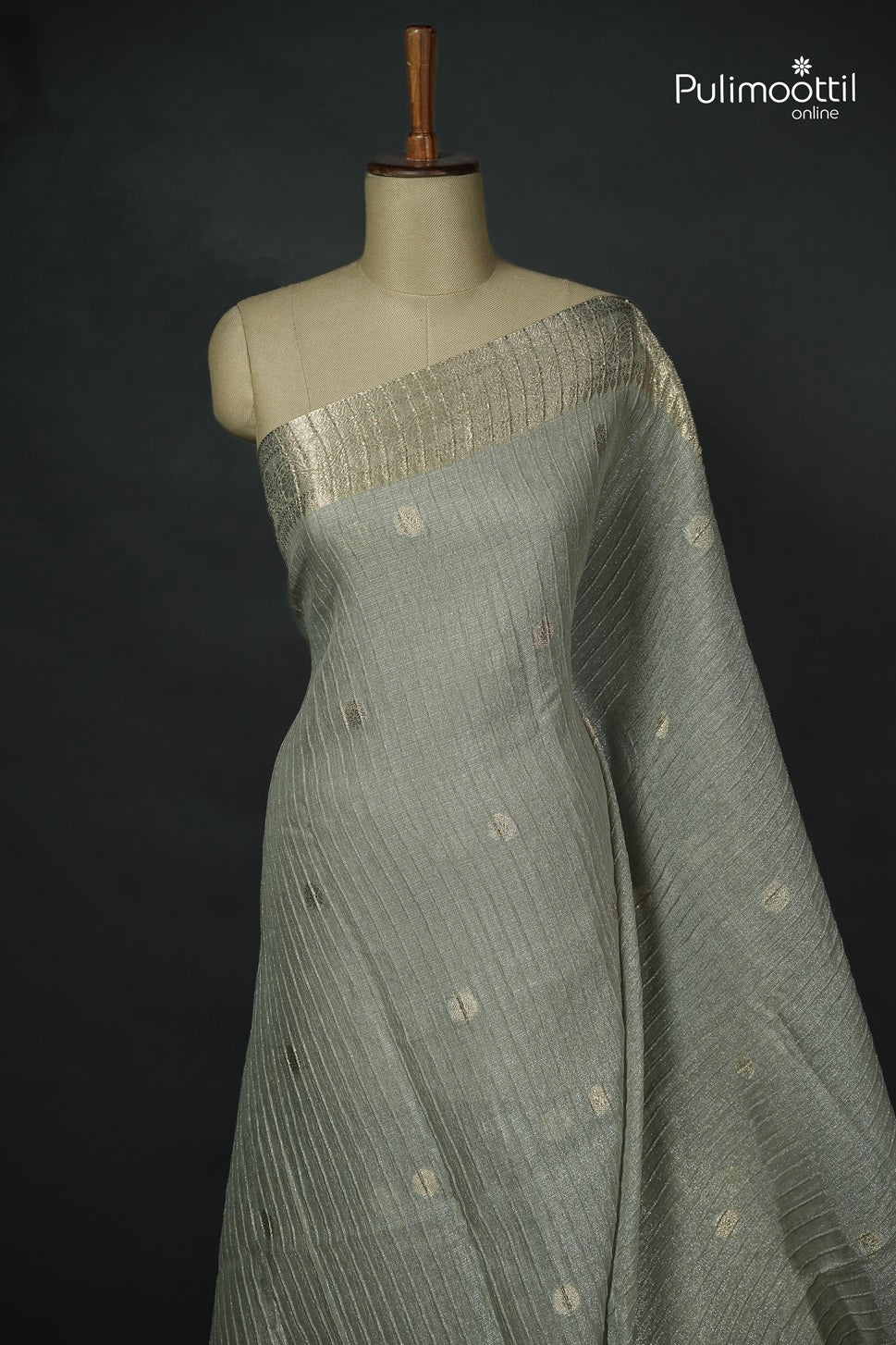 Light Pista Green Colour Semi Tissue Saree