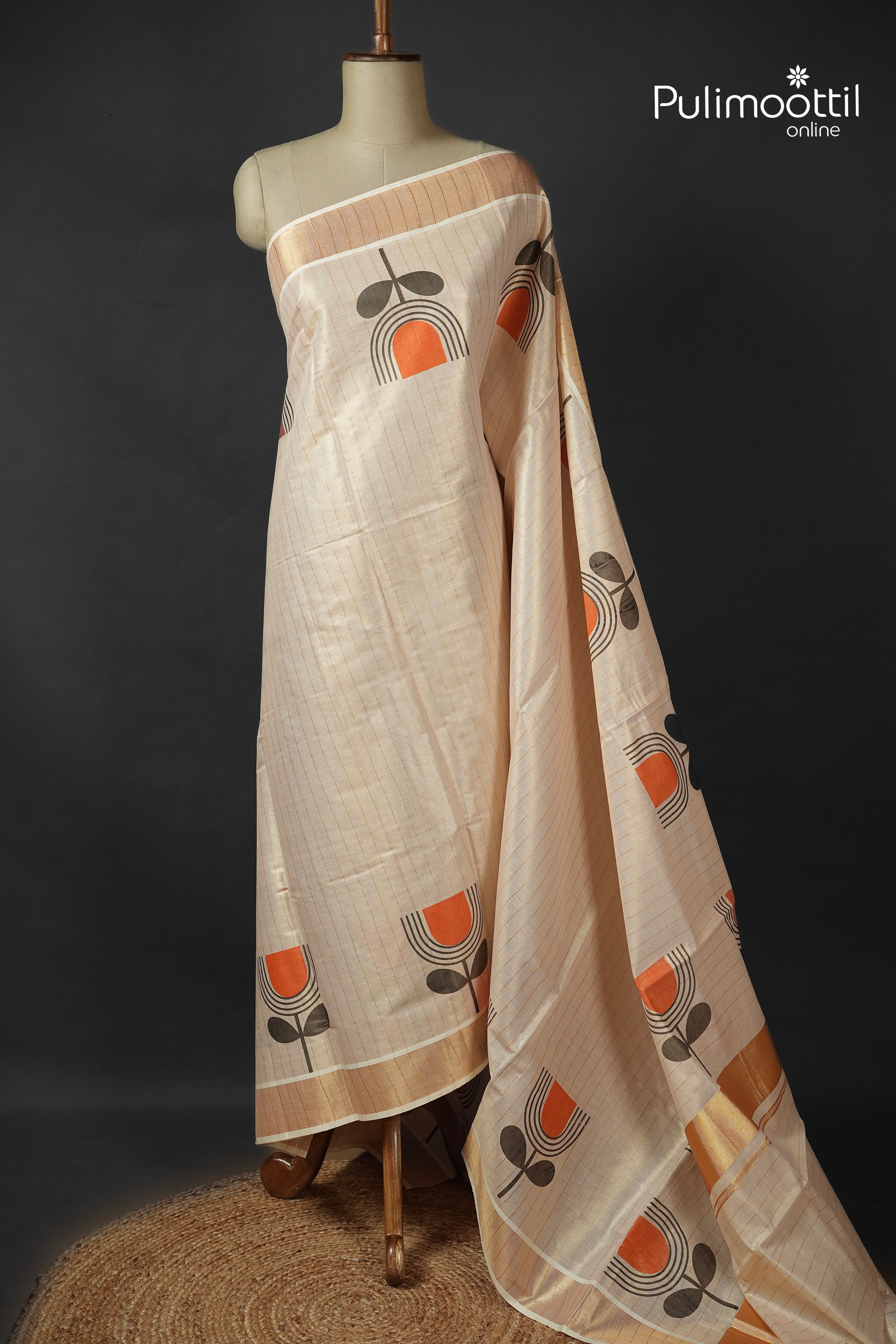 Kerala Traditional Golden Tissue Set Saree