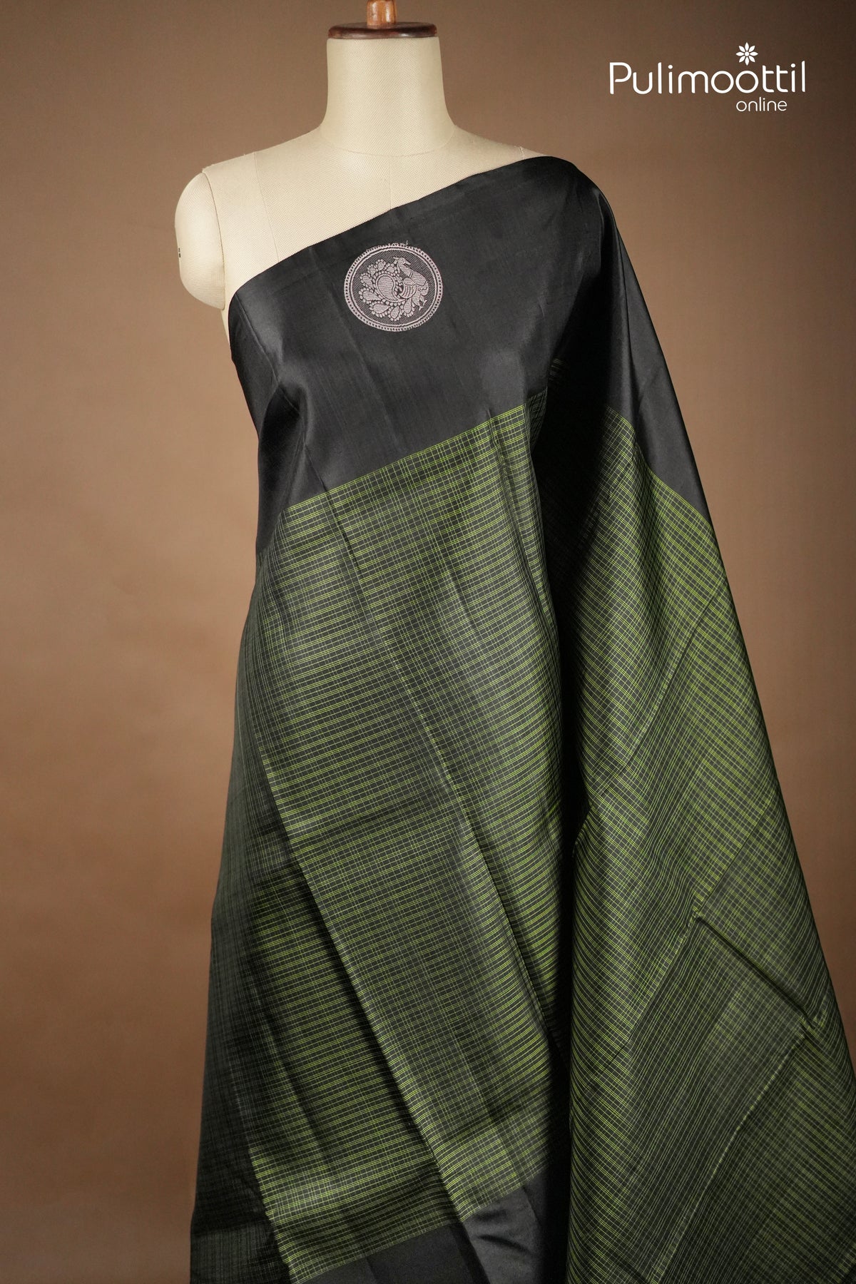 Black Colour Kanchipuram Soft Silk Saree