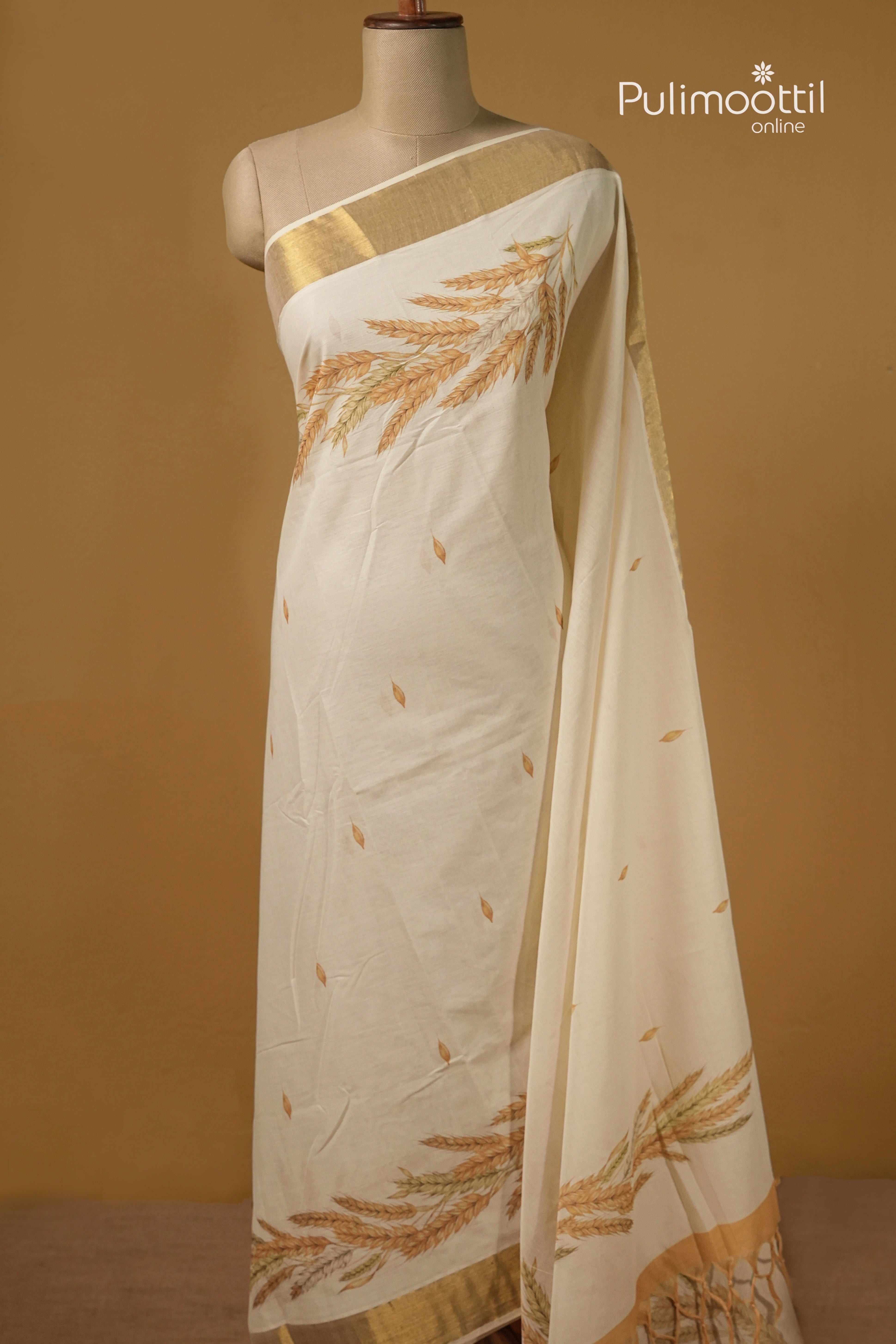 Offwhite Colour Kerala Traditional Cotton Set Saree