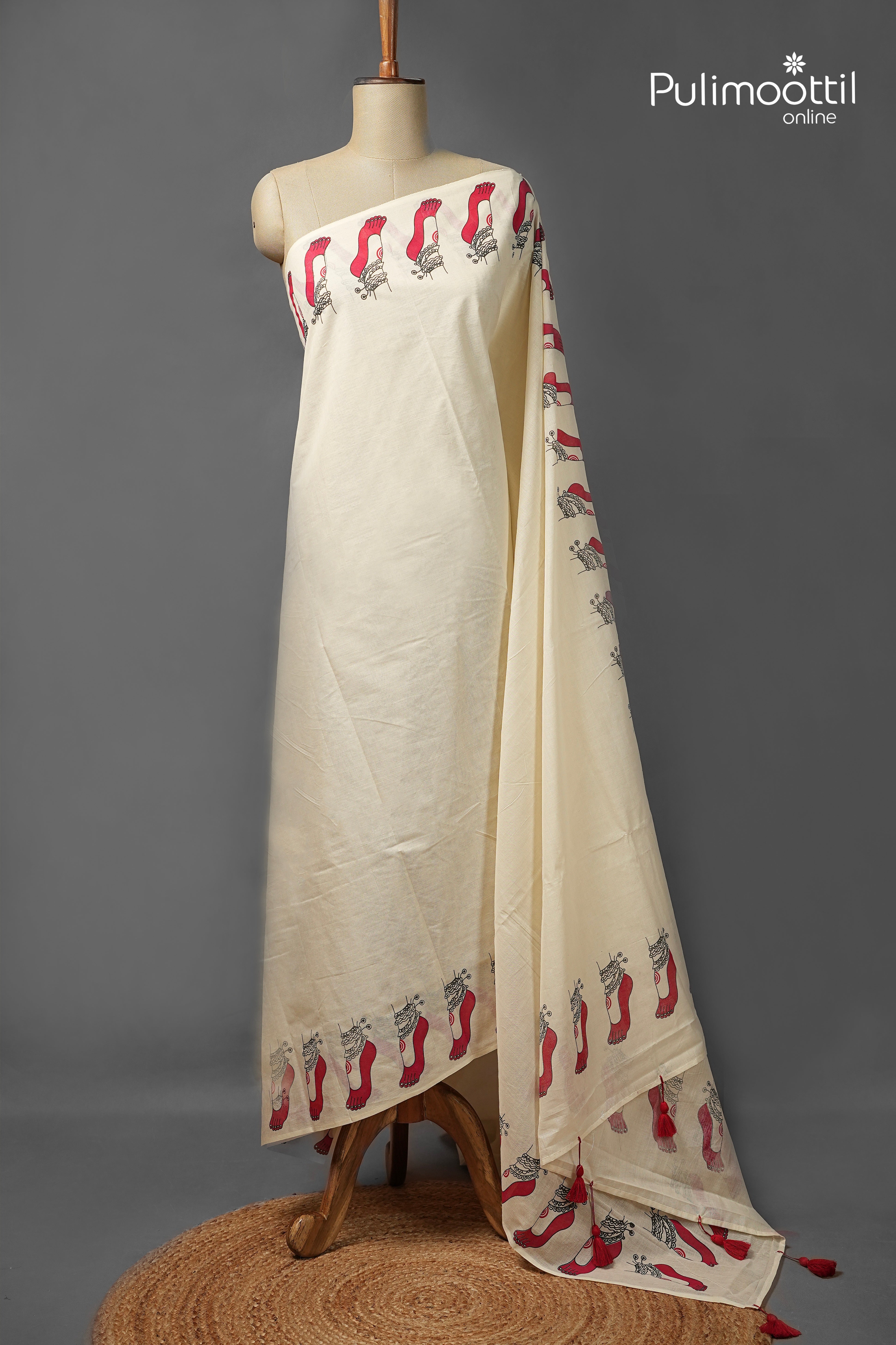 Offwhite Colour Kerala Traditional Cotton Set Saree