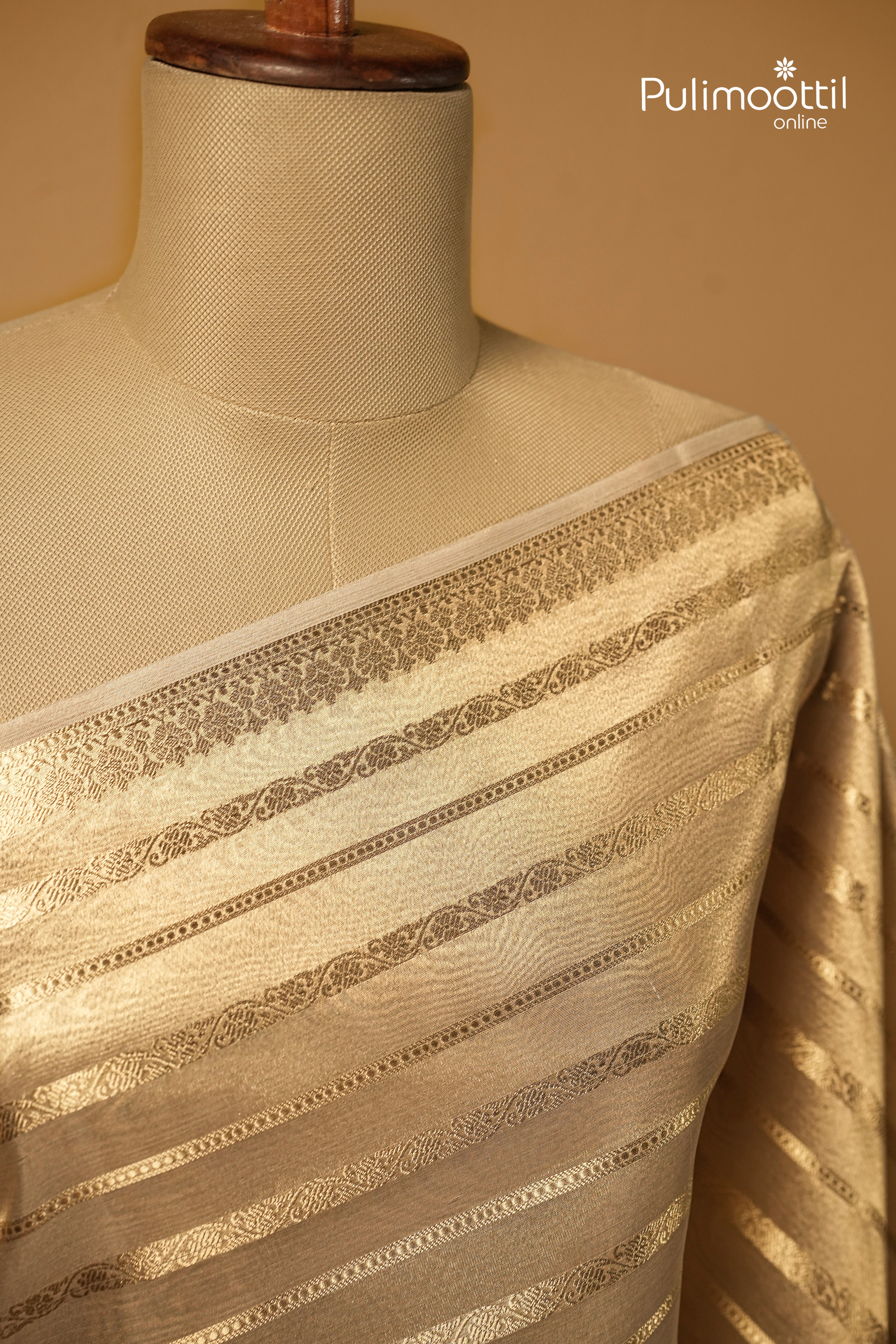 Kerala Traditional Golden Tissue Saree